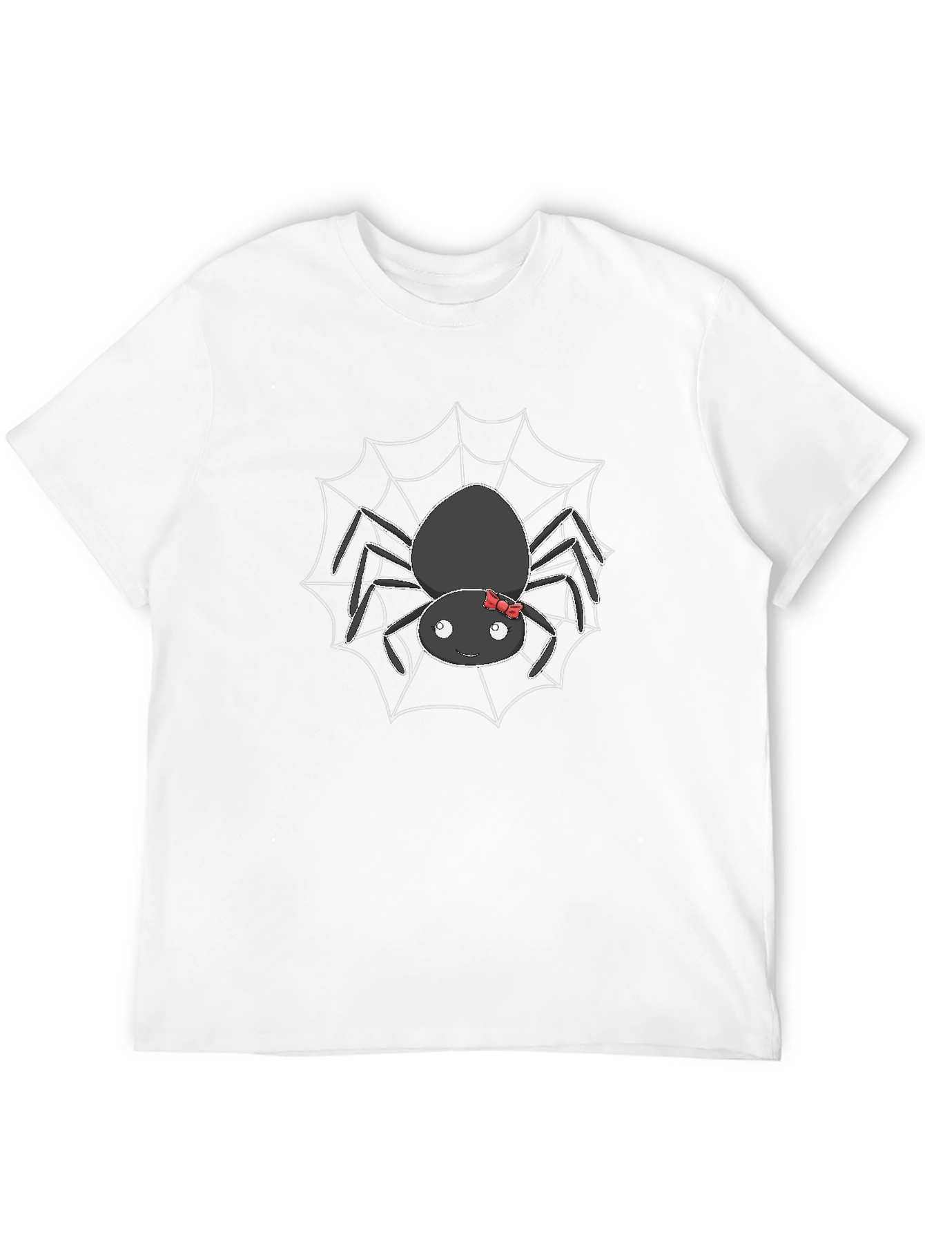 Cute Spider Web Graphic T-Shirt - Black
