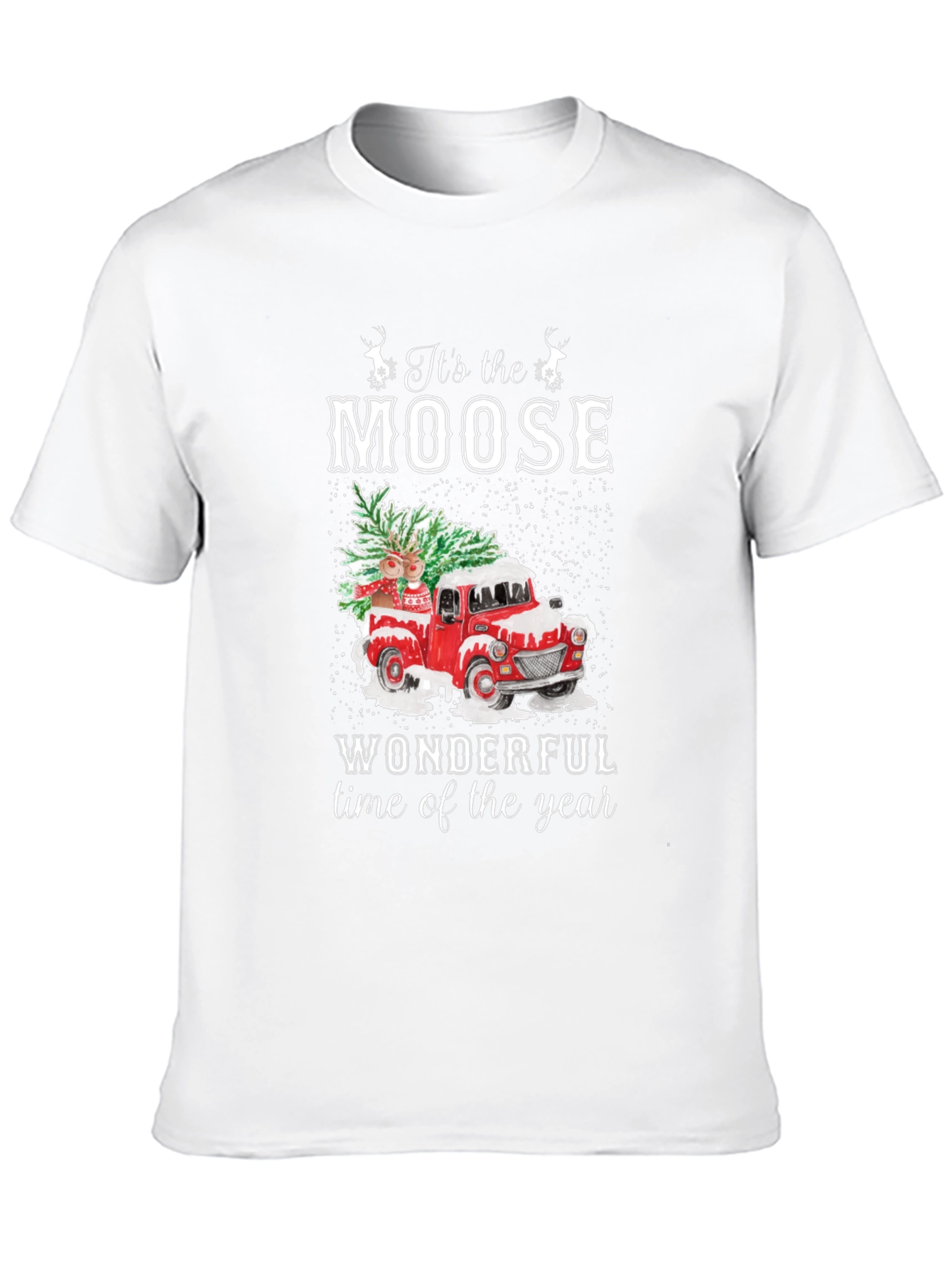 Moose Wonderful Time of Year Christmas Truck T-Shirt