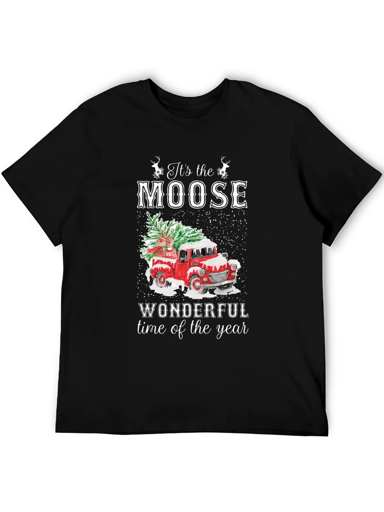 Moose Wonderful Time of Year Christmas Truck T-Shirt