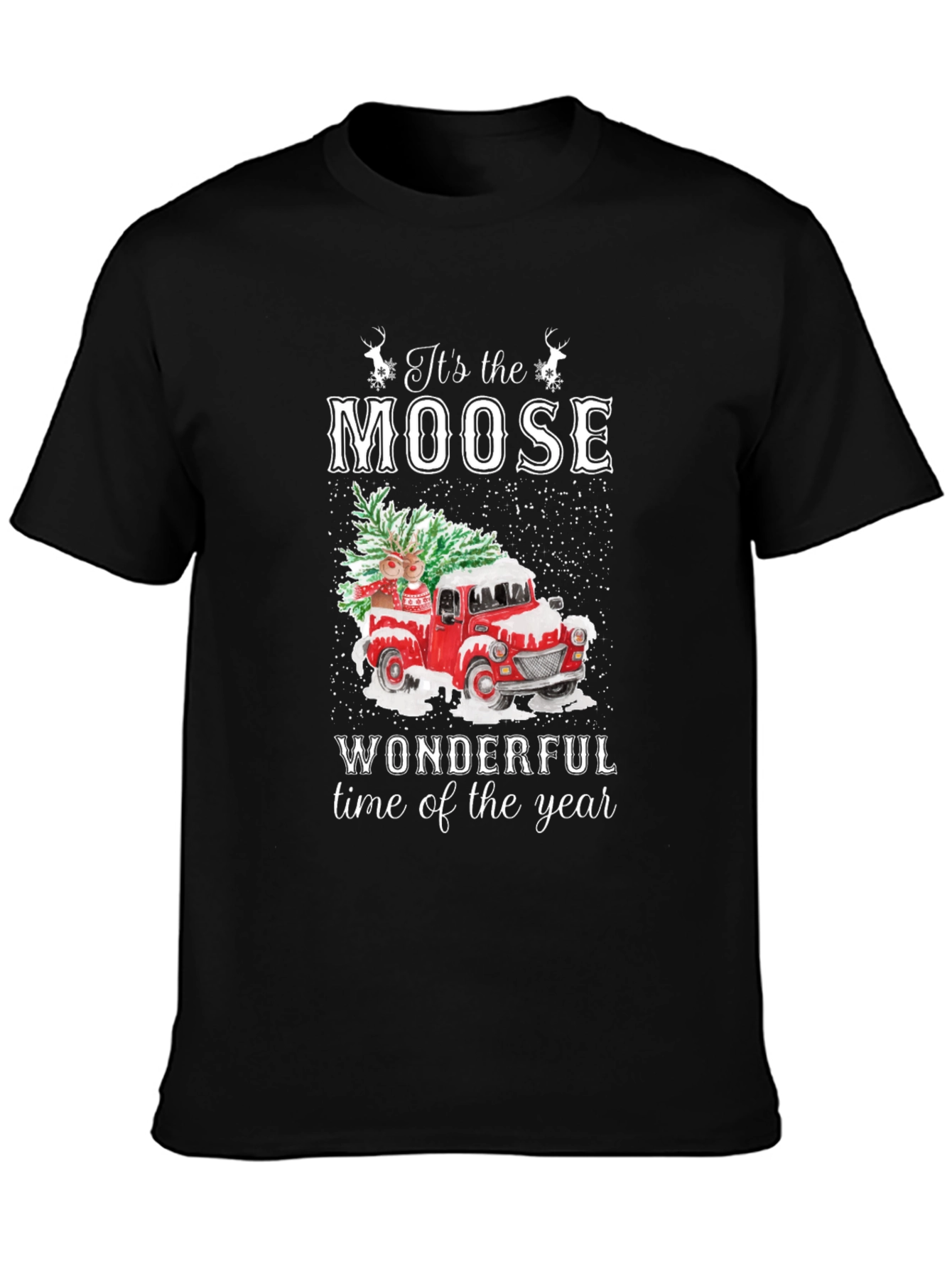 Moose Wonderful Time of Year Christmas Truck T-Shirt