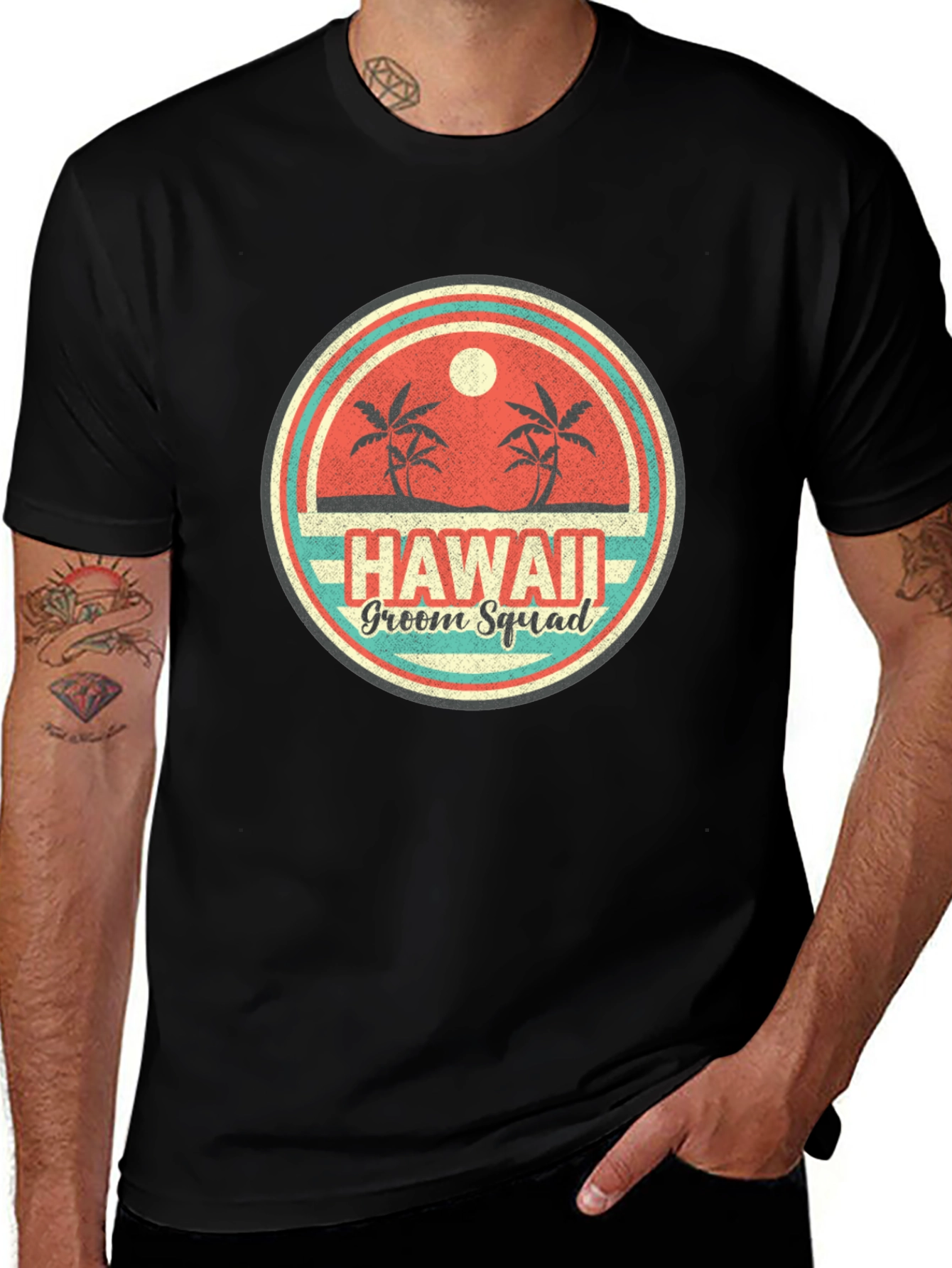Hawaii Groom Squad T-Shirt Tropical Beach Wedding Tee