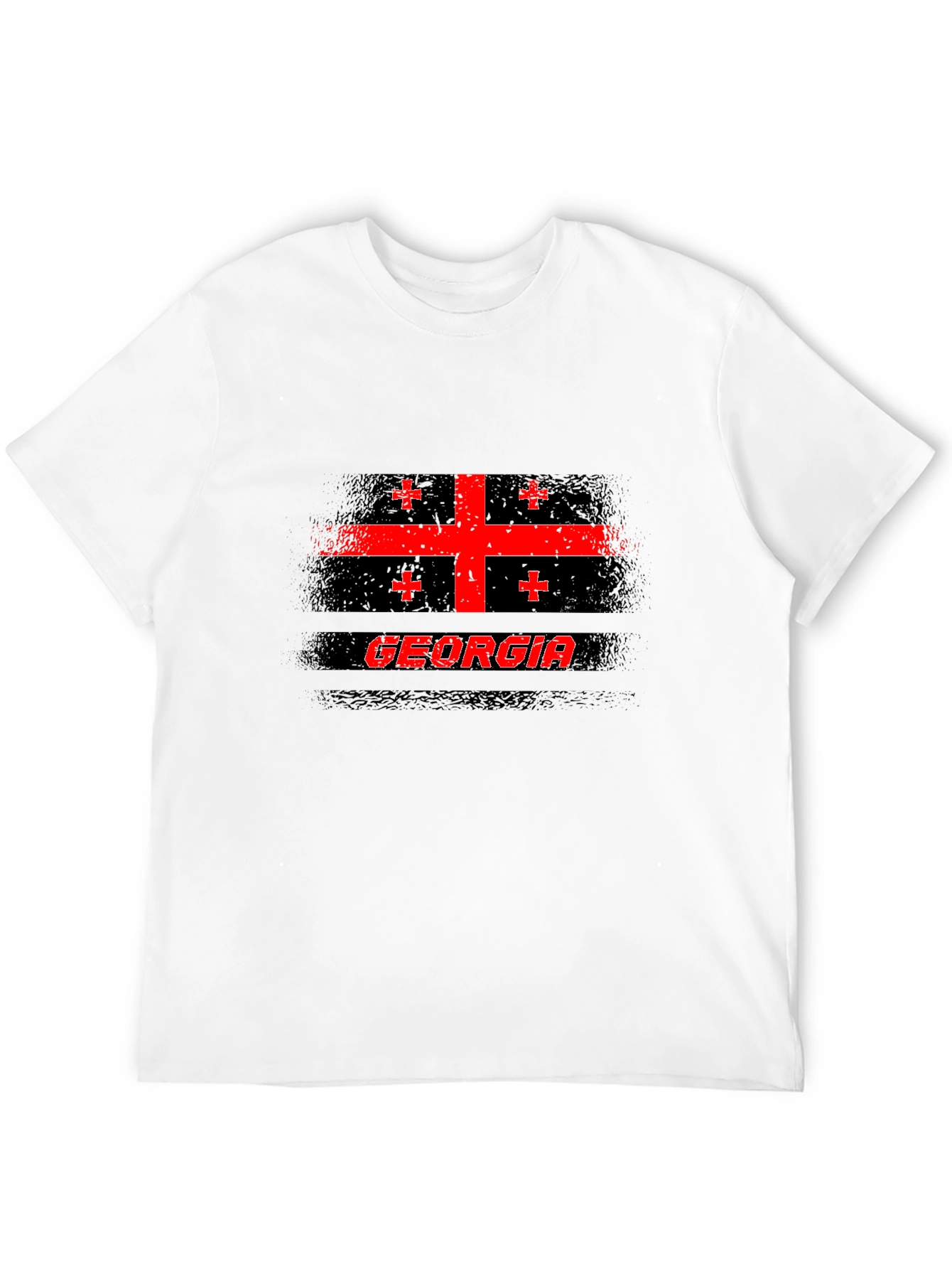 Georgia Flag T-Shirt - Black Cotton Tee