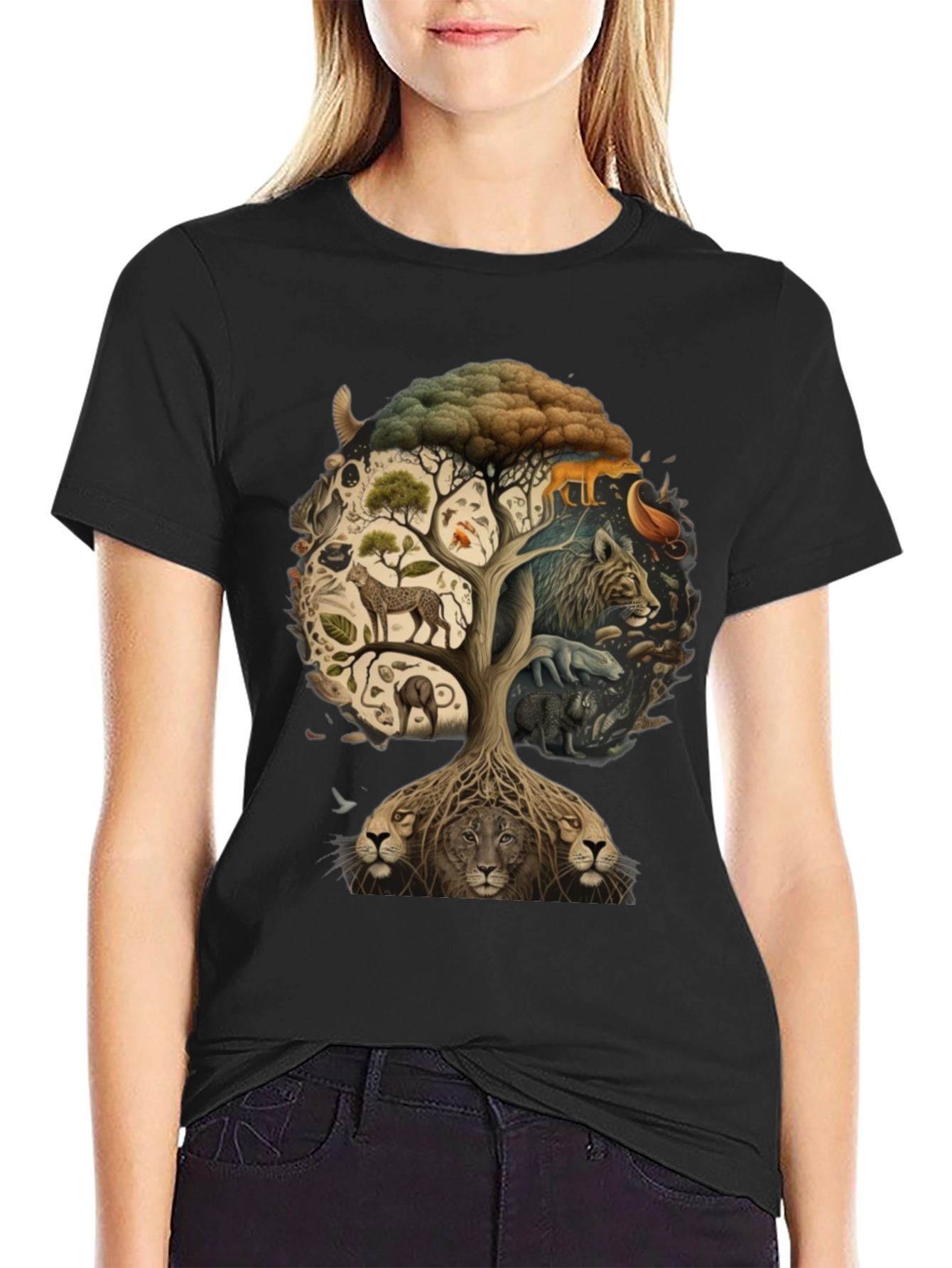 Wildlife Tree Graphic T-Shirt