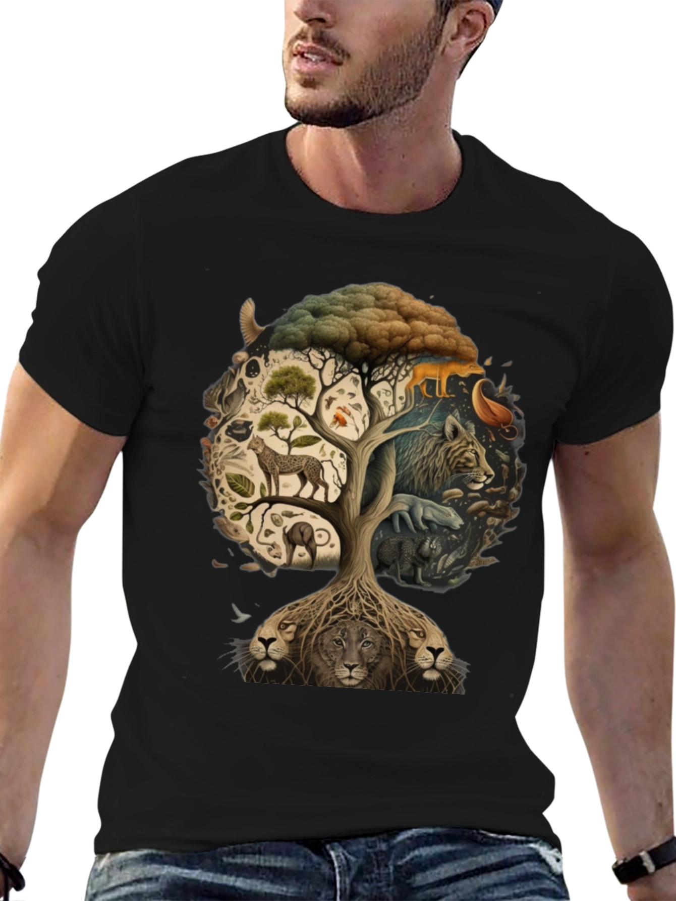Wildlife Tree Graphic T-Shirt