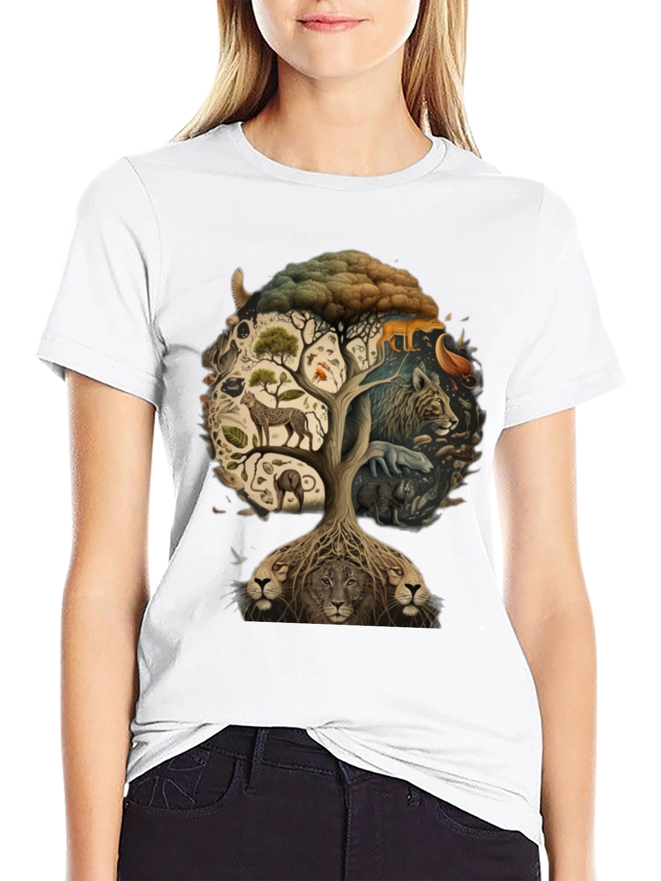 Wildlife Tree Graphic T-Shirt