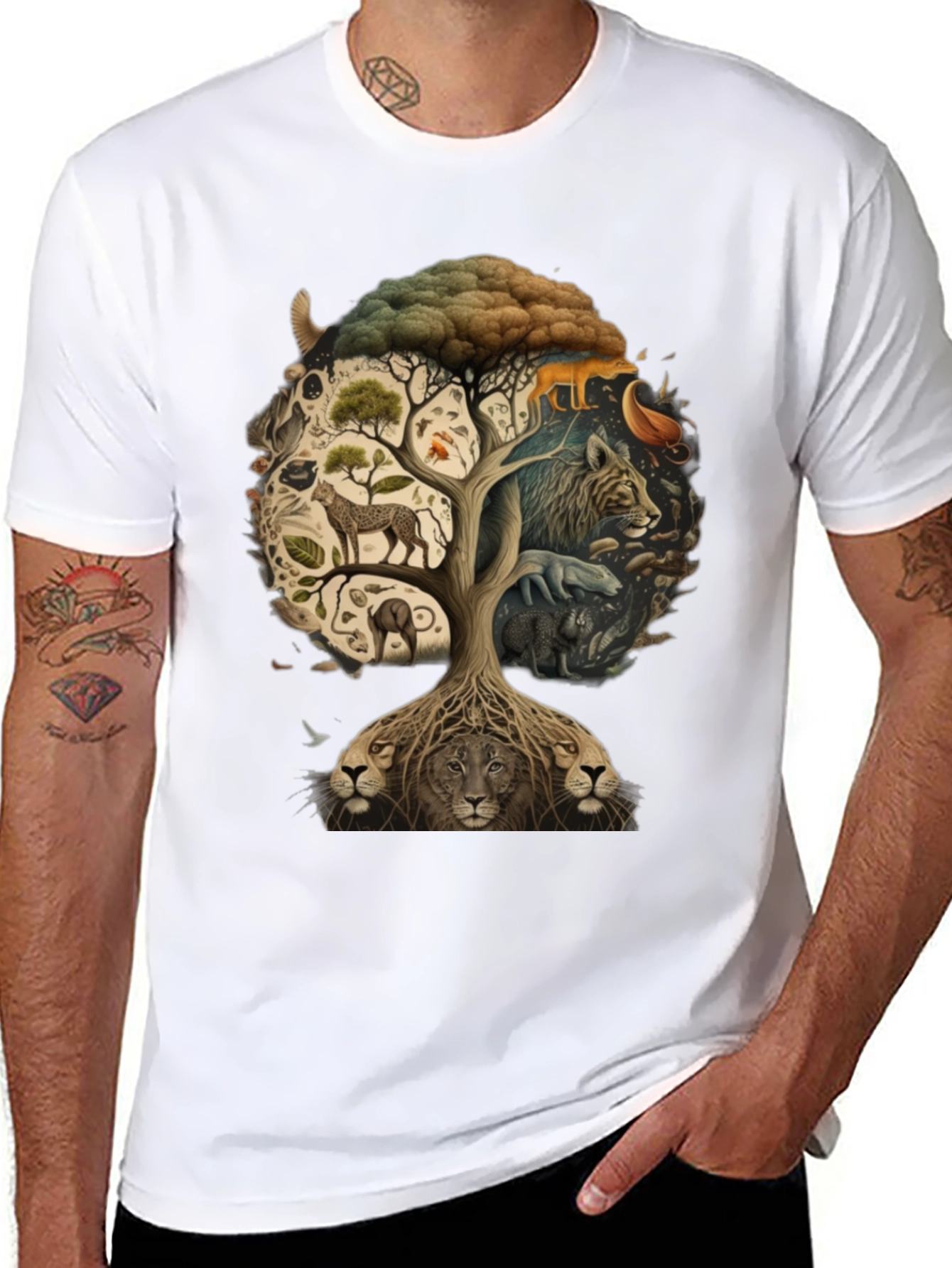 Wildlife Tree Graphic T-Shirt