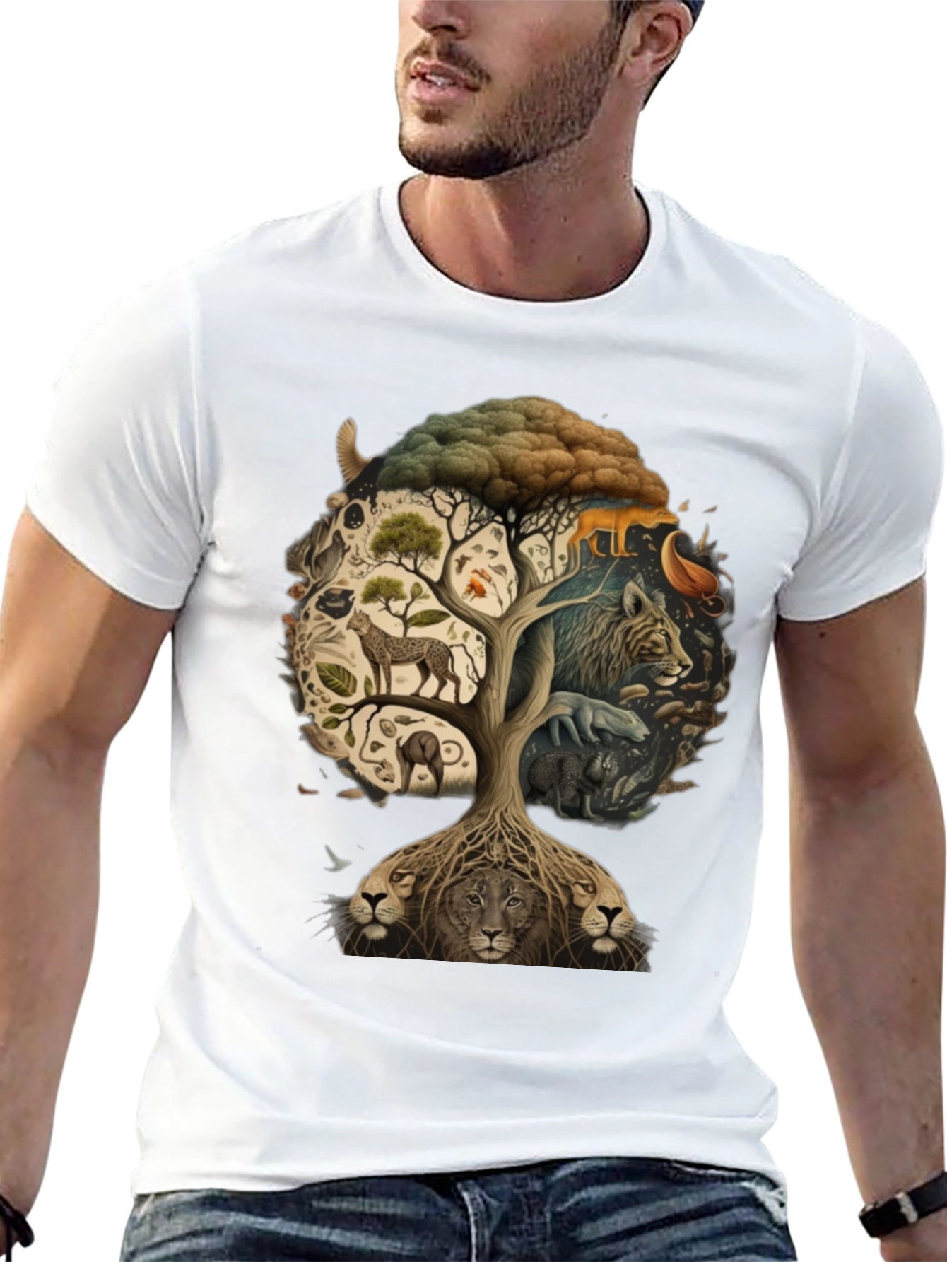 Wildlife Tree Graphic T-Shirt