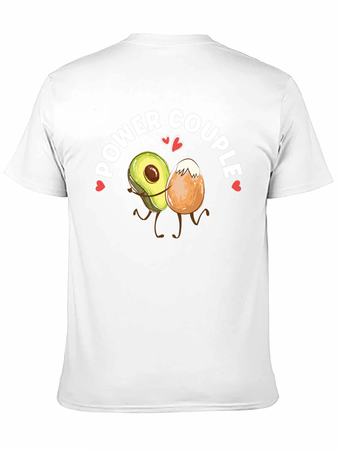 Power Couple Avocado & Egg Black T-Shirt