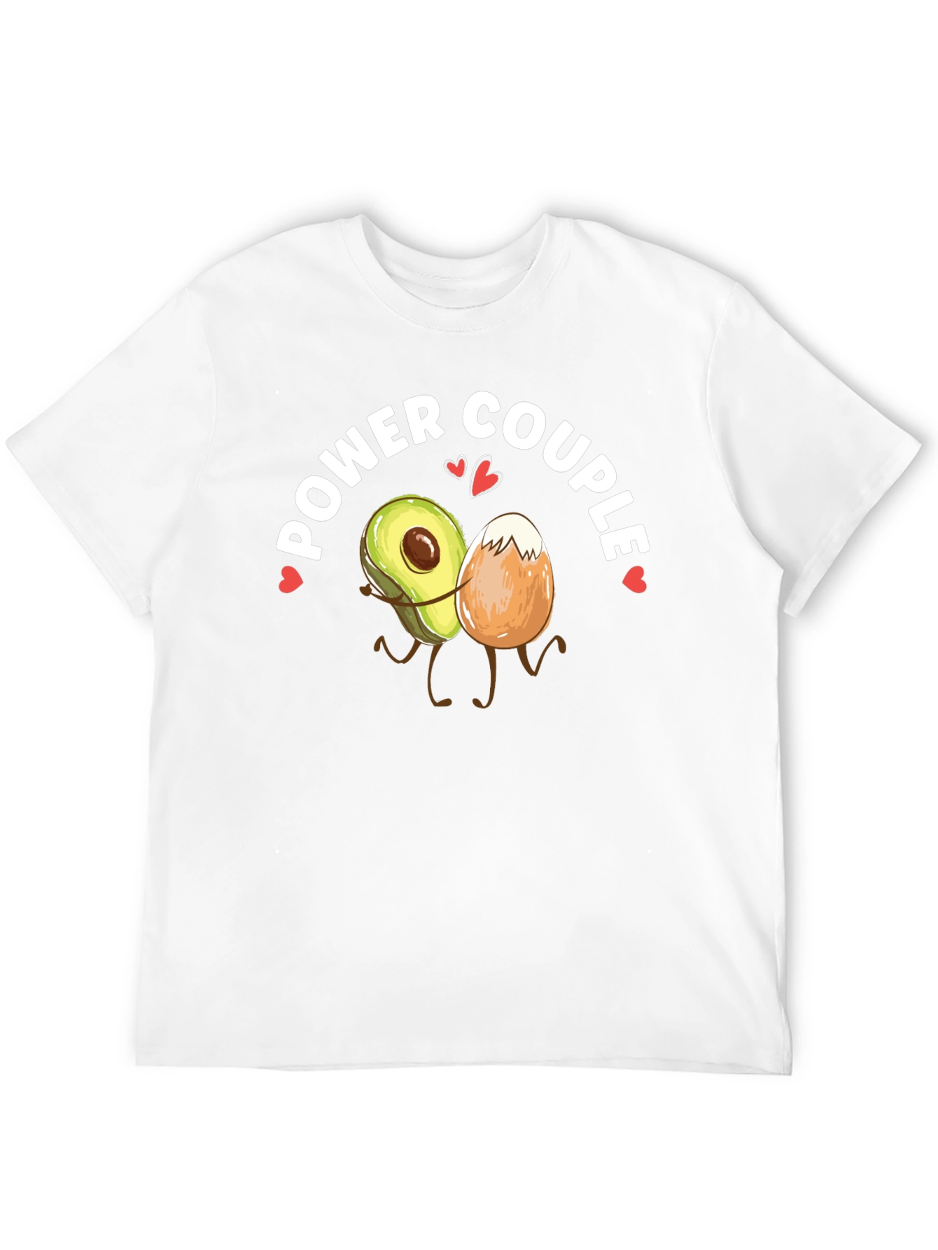 Power Couple Avocado & Egg Black T-Shirt