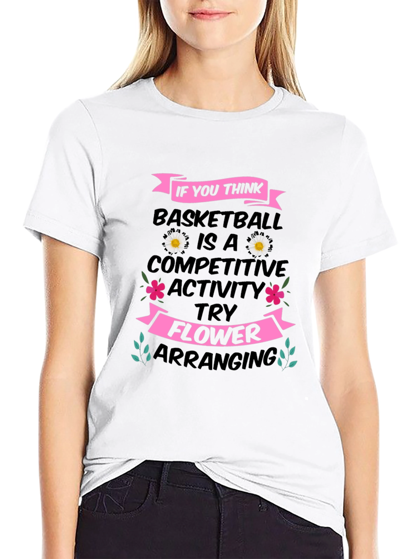 Basketball vs. Flower Arranging T-Shirt