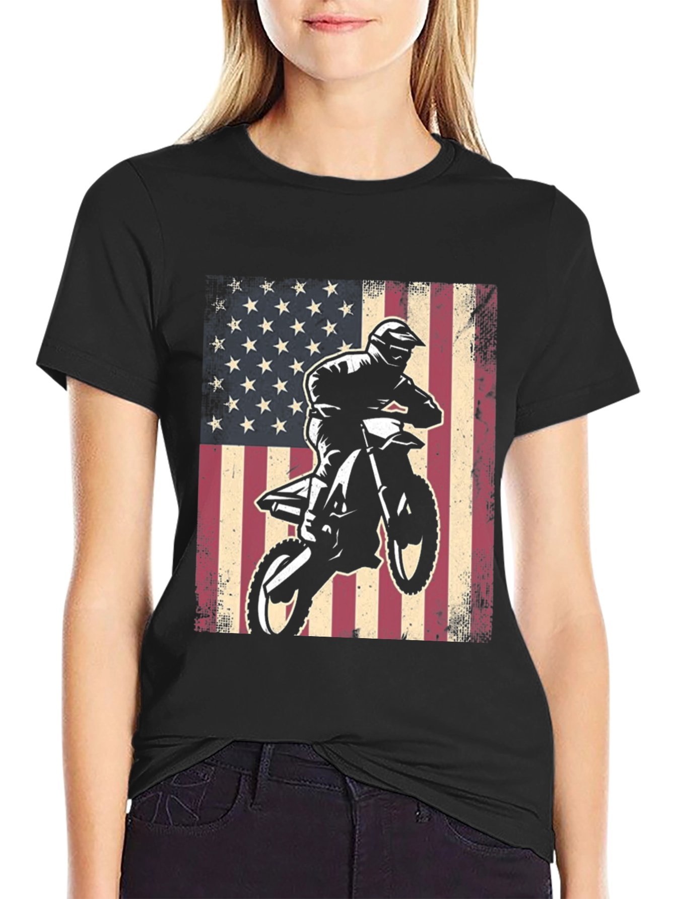 American Flag Motocross T-Shirt