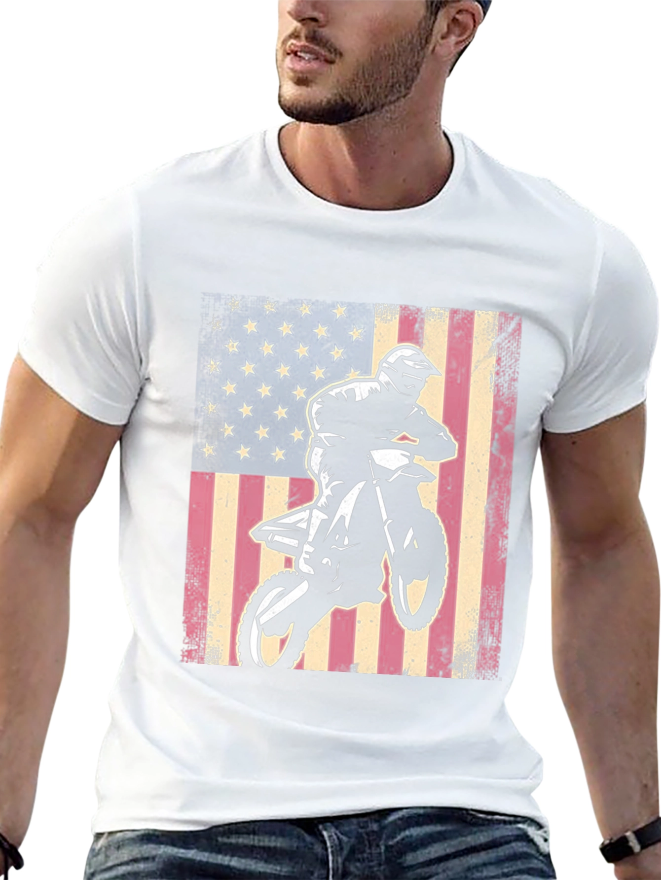 American Flag Motocross T-Shirt