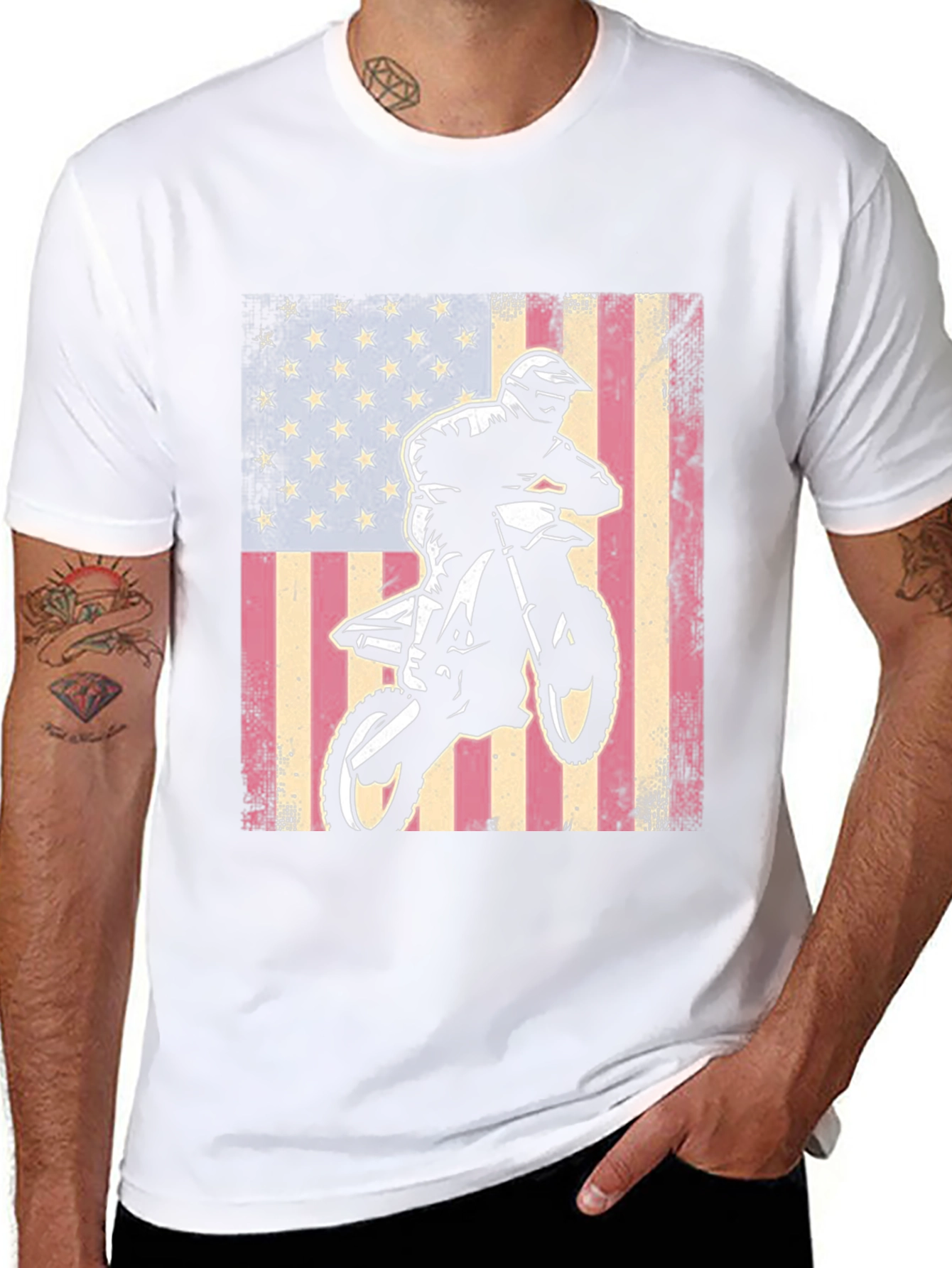 American Flag Motocross T-Shirt