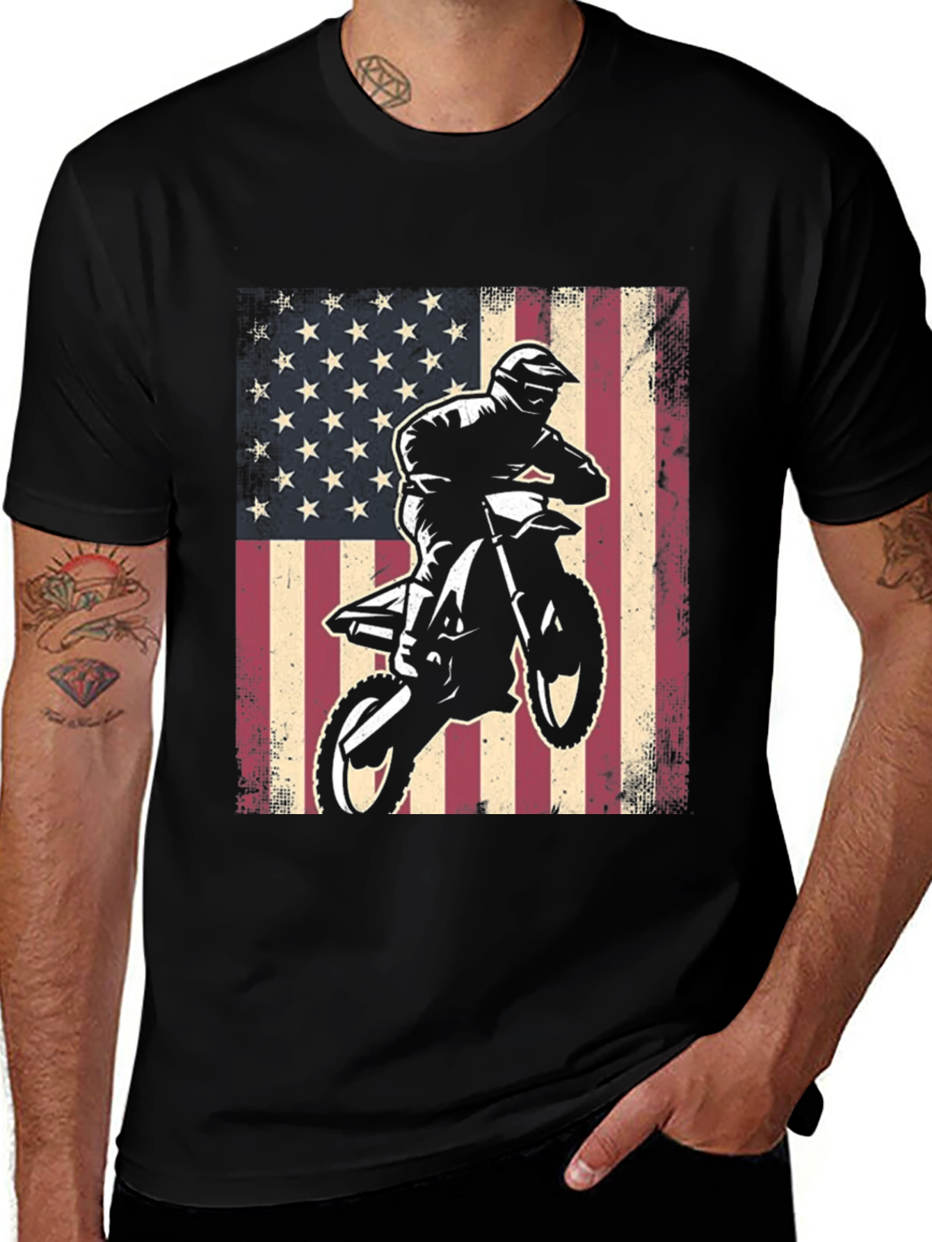 American Flag Motocross T-Shirt