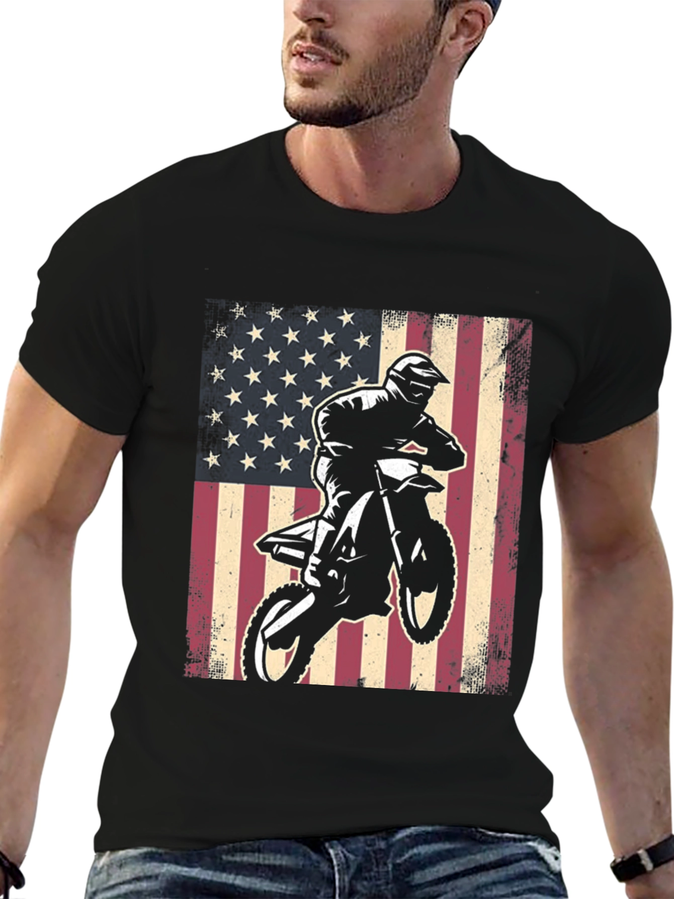 American Flag Motocross T-Shirt