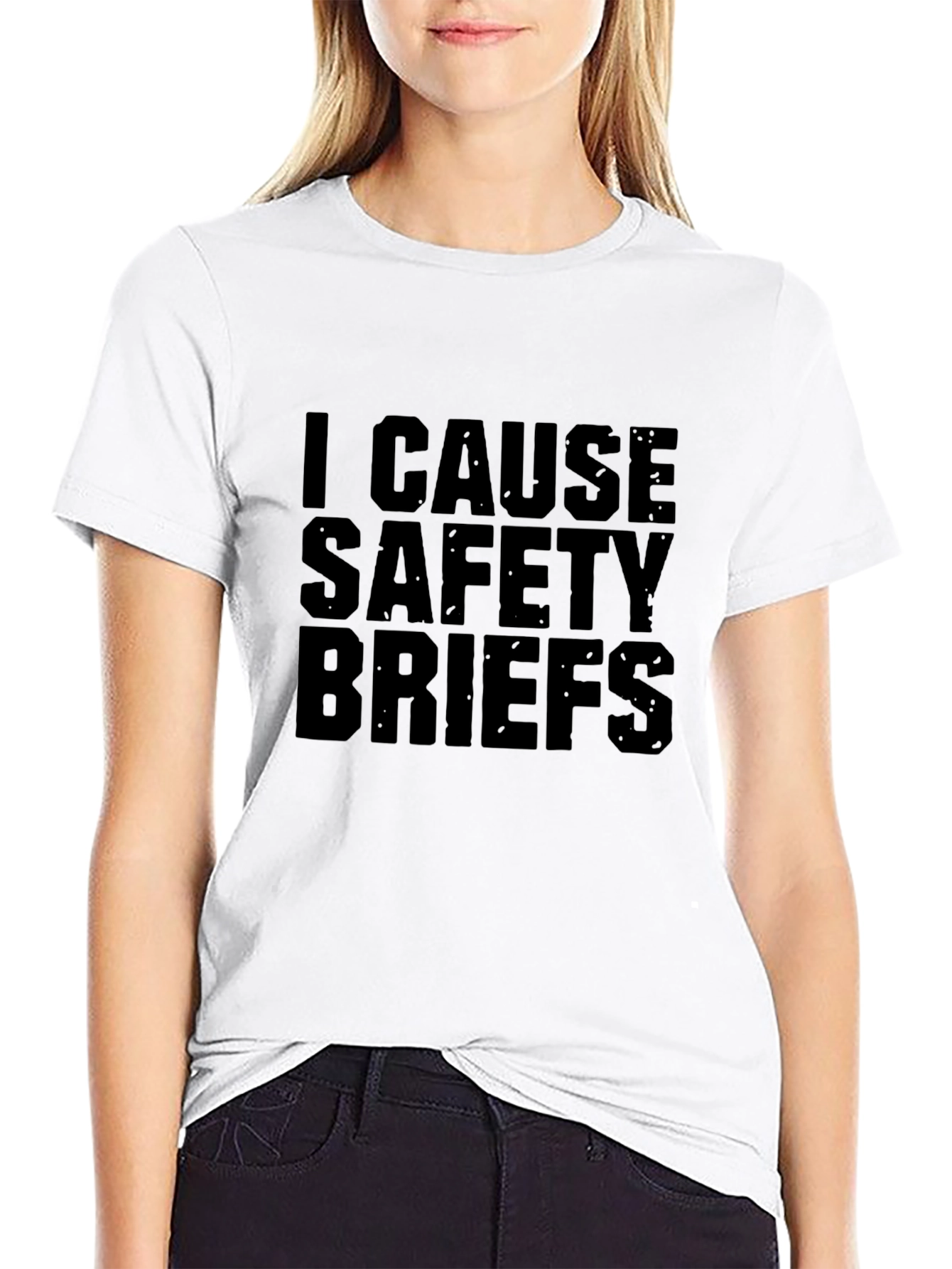 I Cause Safety Briefs Black Graphic Tee