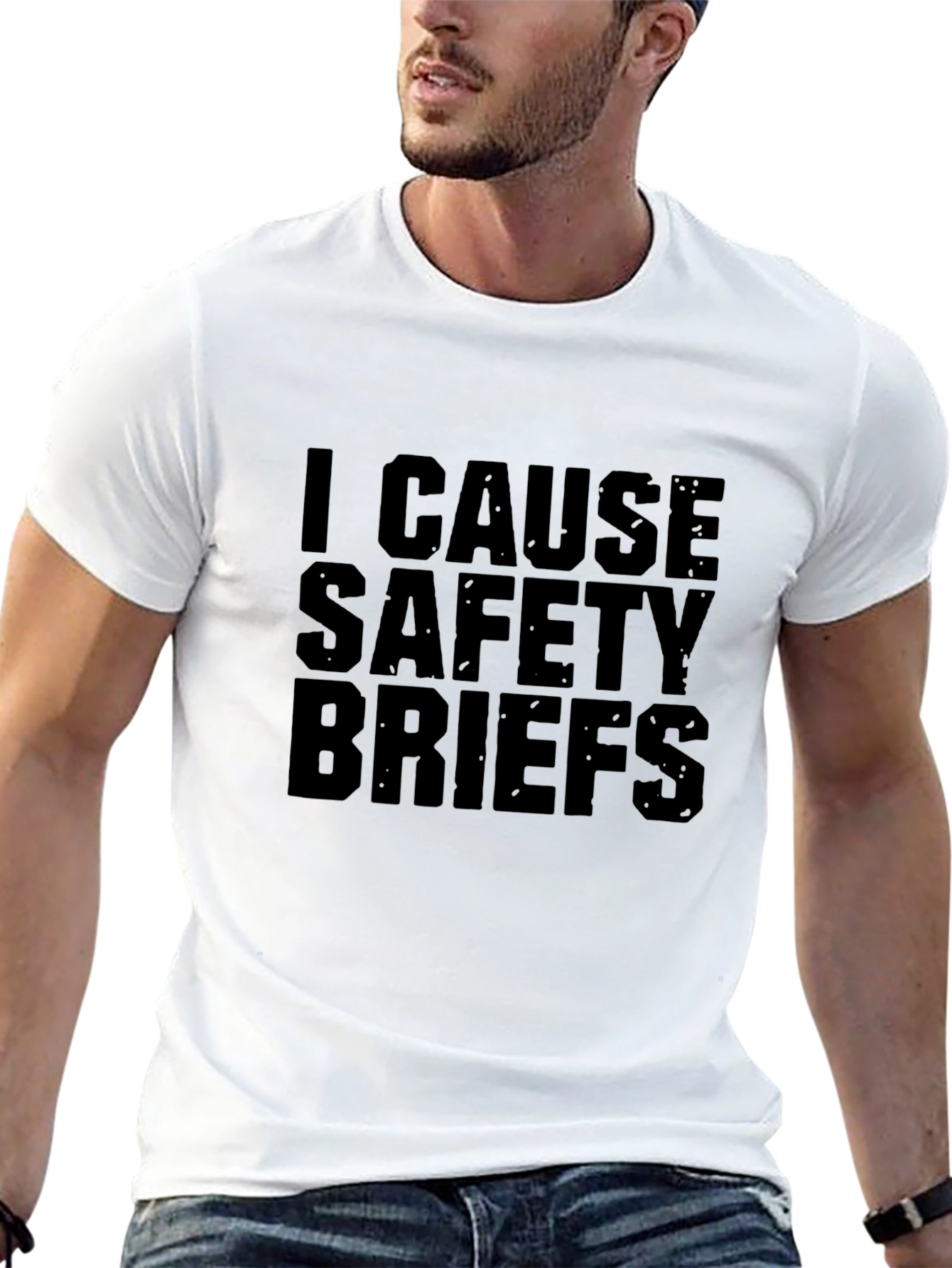 I Cause Safety Briefs Black Graphic Tee