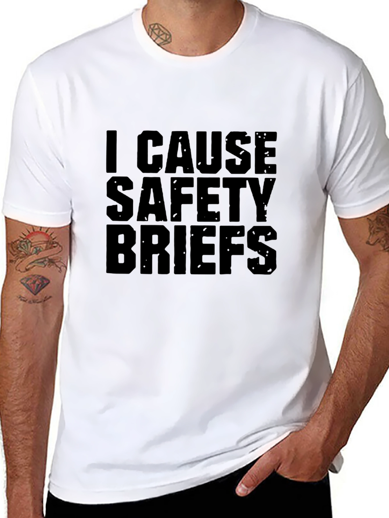 I Cause Safety Briefs Black Graphic Tee