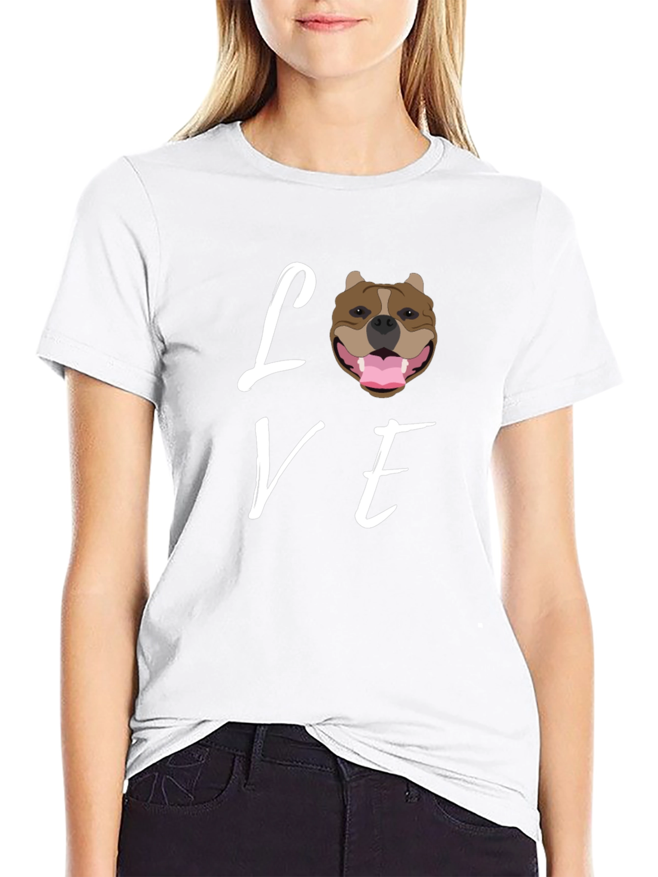 Love Pitbull Dog T-Shirt - Black