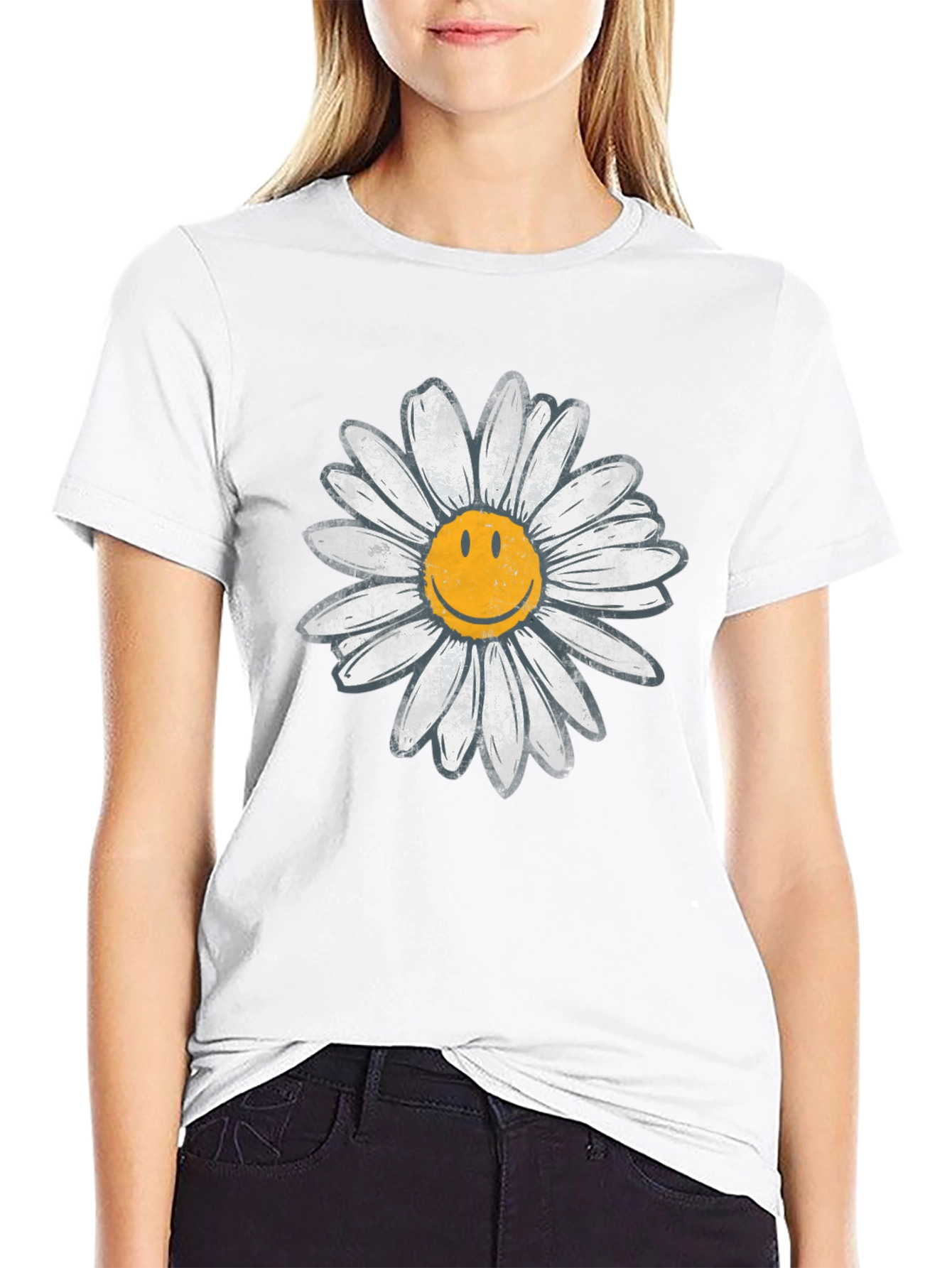 Daisy Smiley Face Graphic Tee