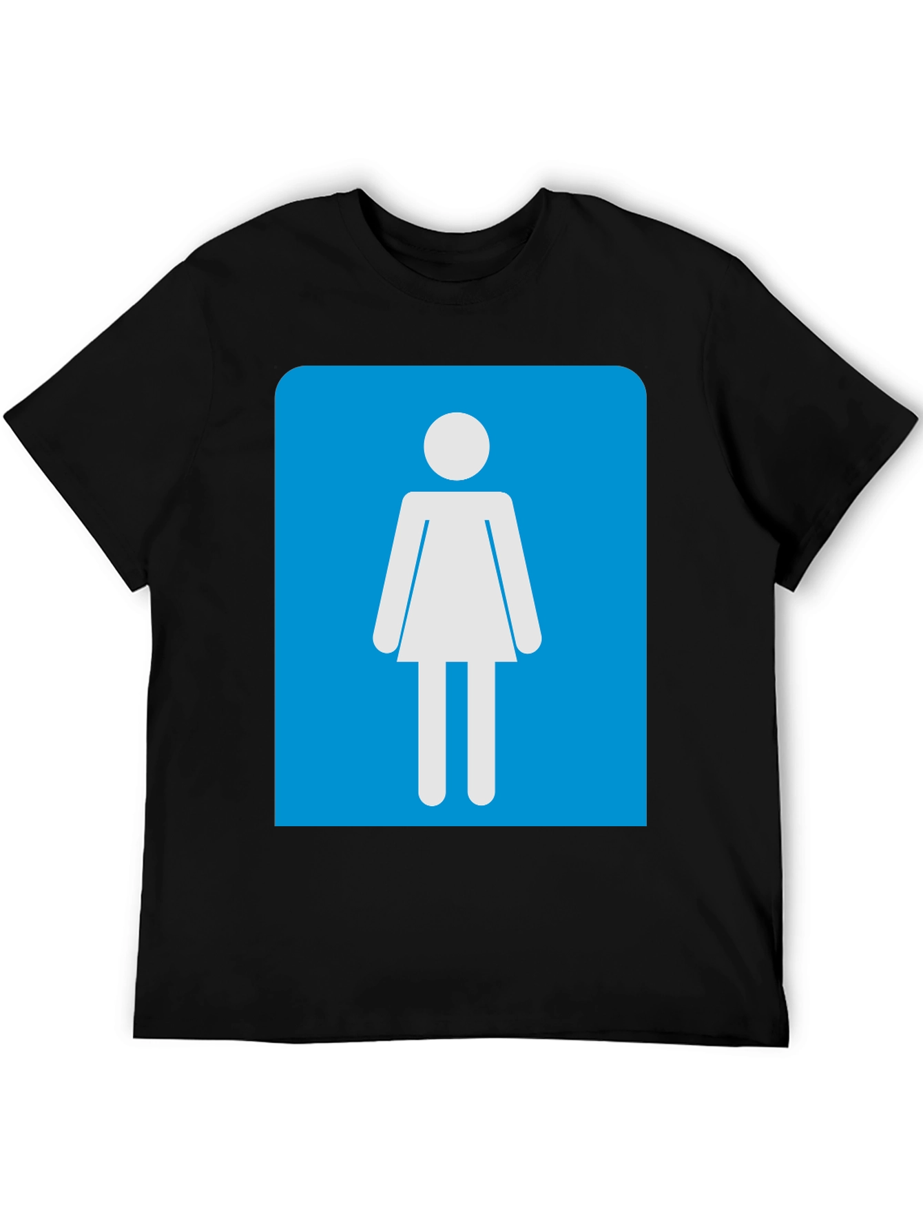 Womens Restroom Sign Graphic Tee - Black