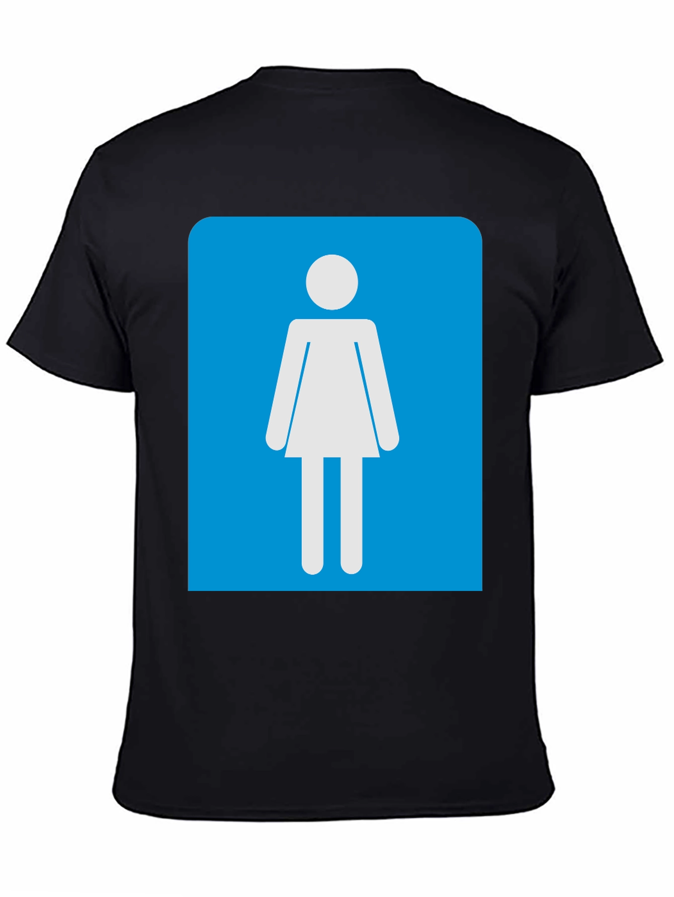 Womens Restroom Sign Graphic Tee - Black