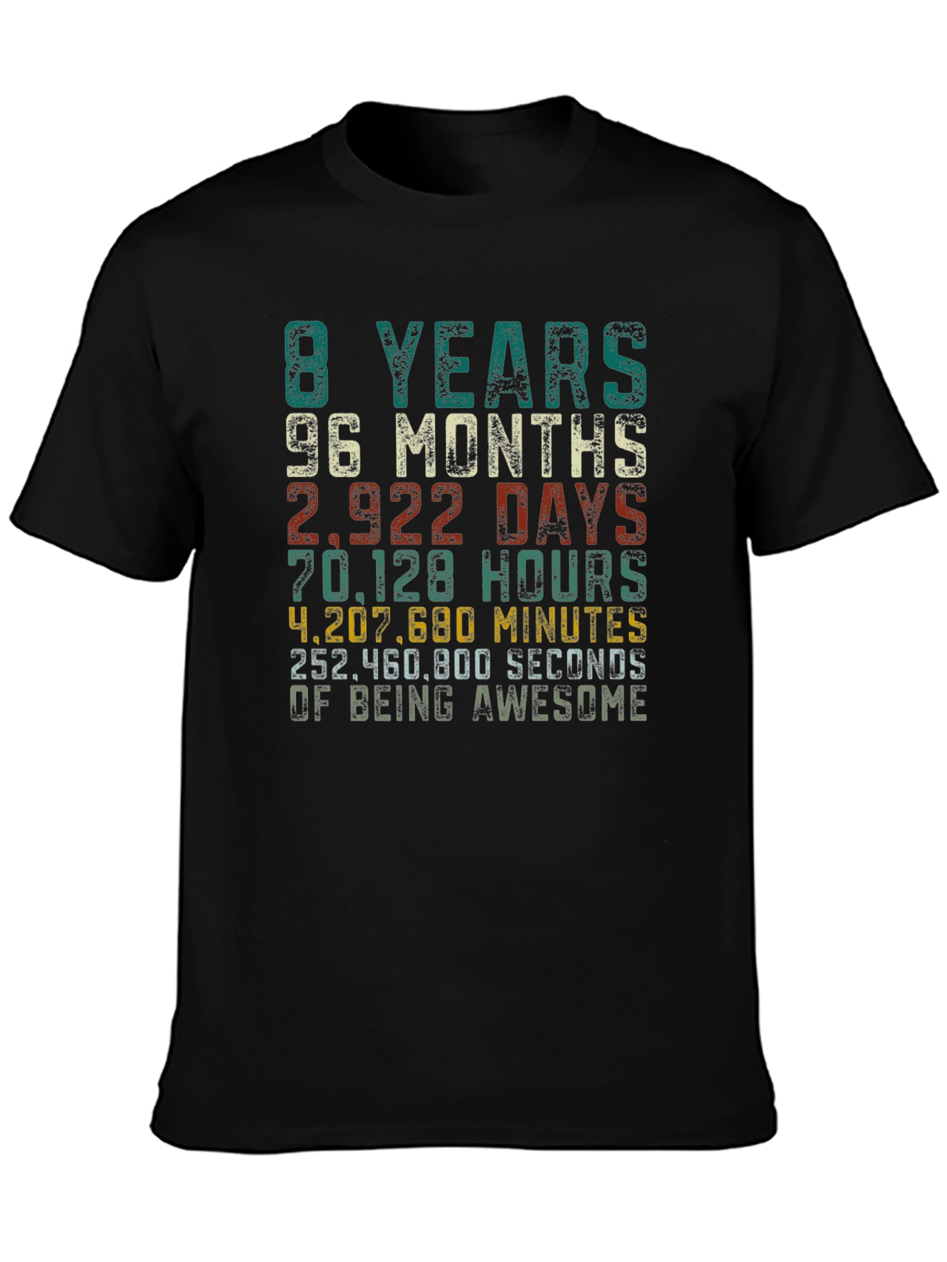 8 Years Awesome Graphic Tee - Birthday Gift