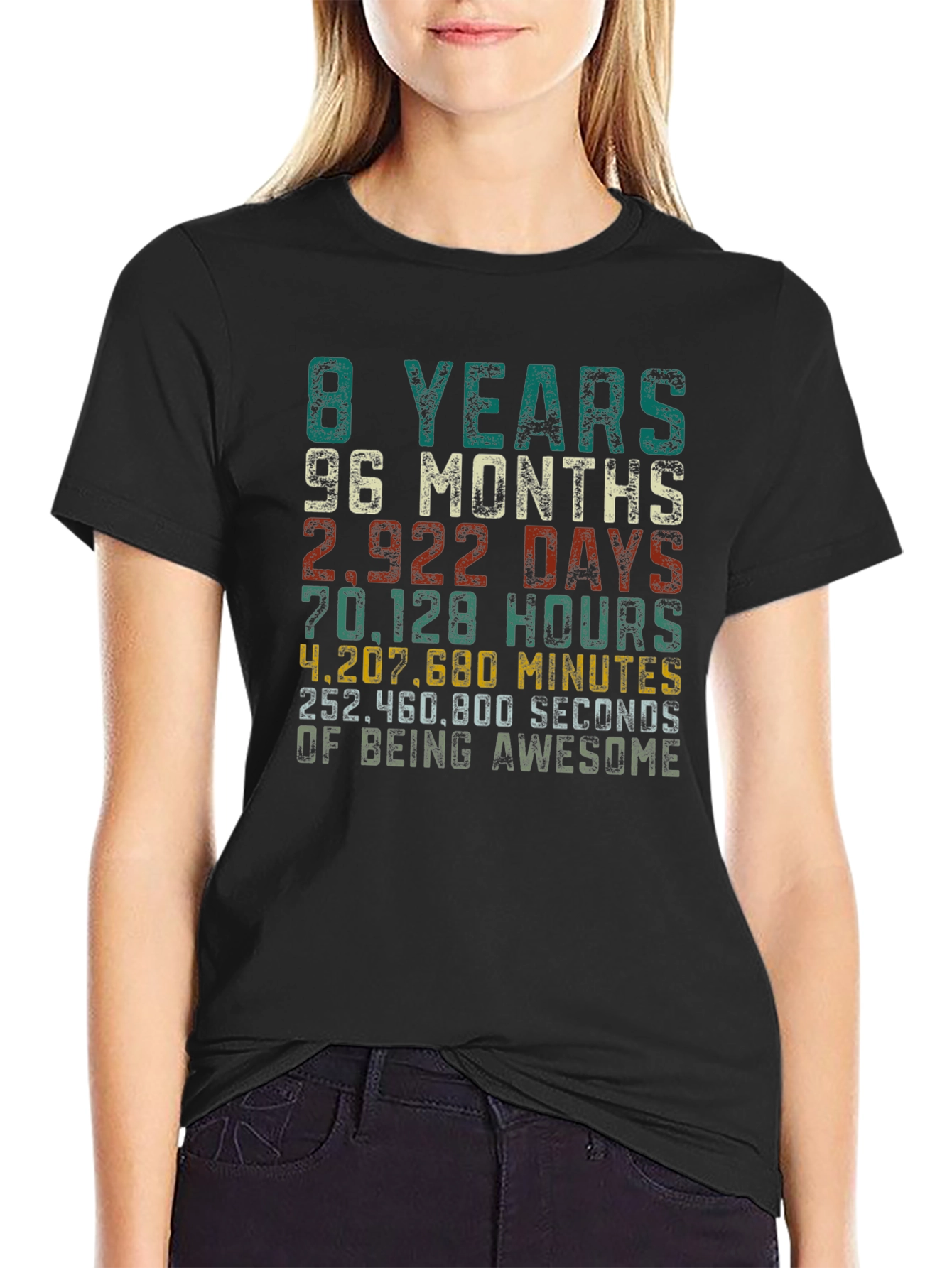 8 Years Awesome Graphic Tee - Birthday Gift