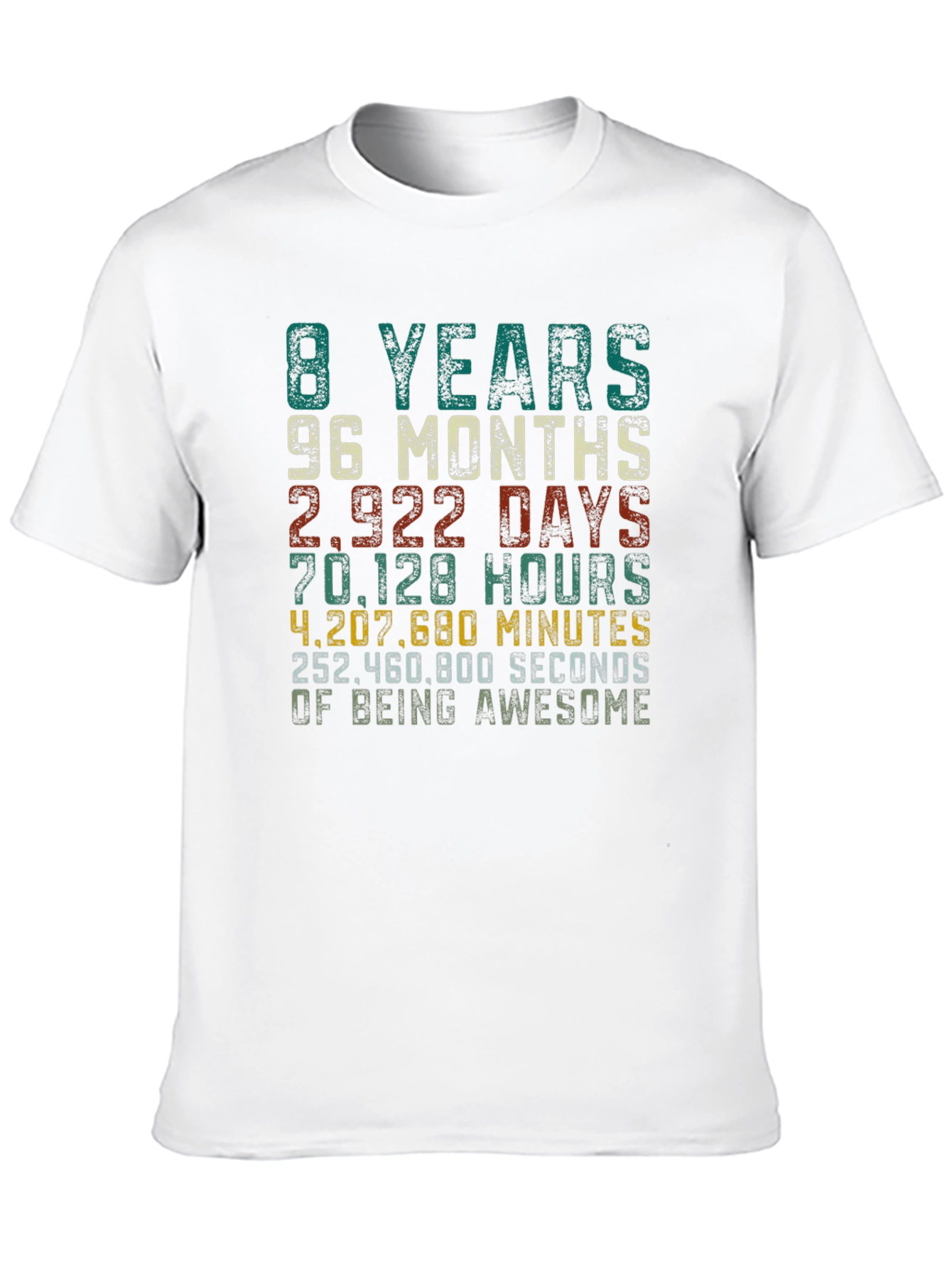 8 Years Awesome Graphic Tee - Birthday Gift
