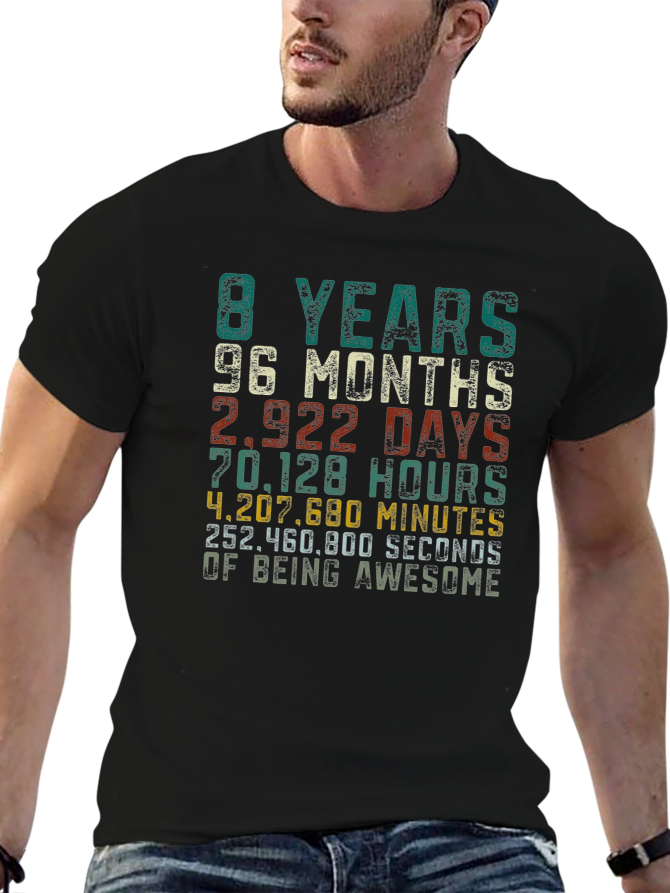 8 Years Awesome Graphic Tee - Birthday Gift