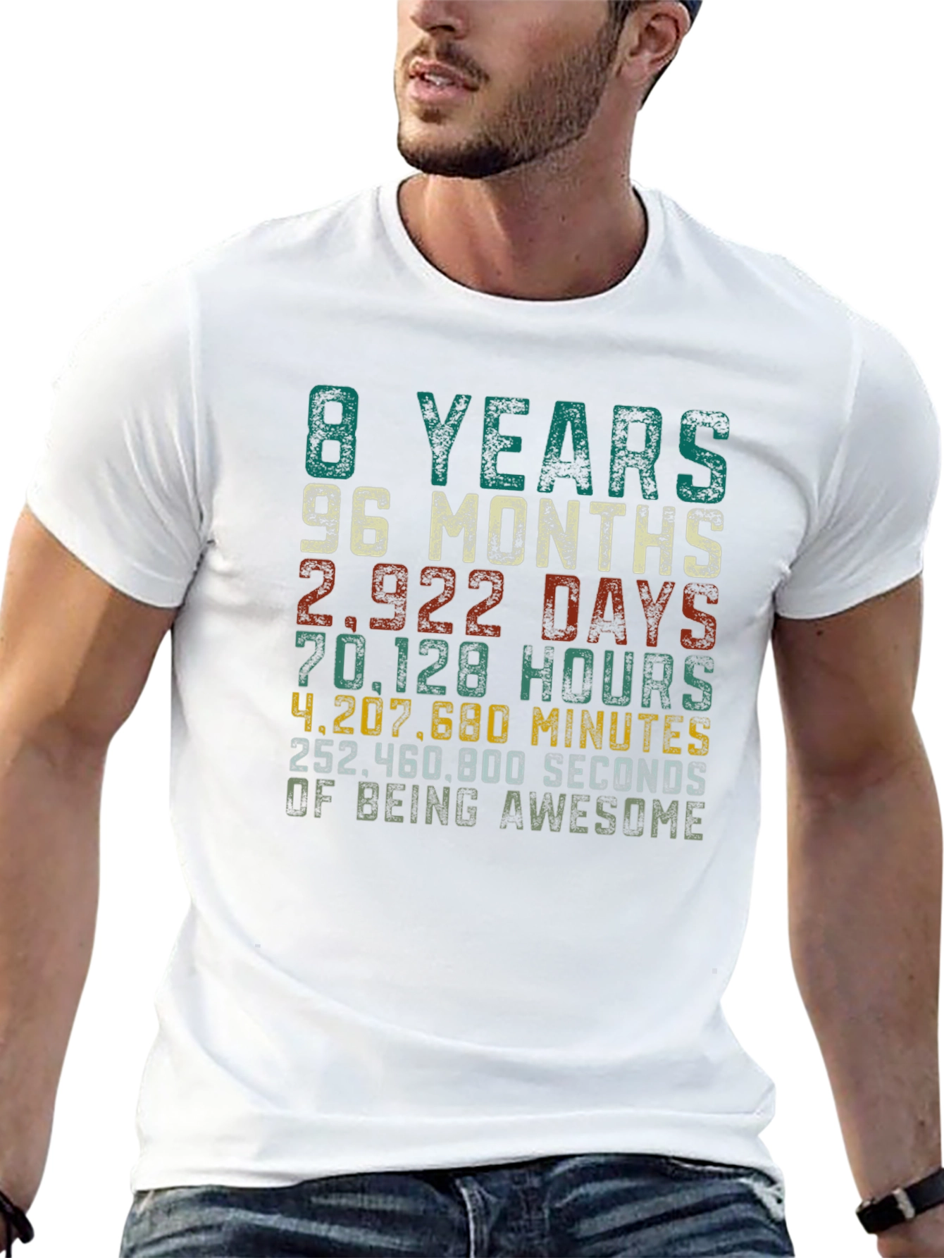 8 Years Awesome Graphic Tee - Birthday Gift