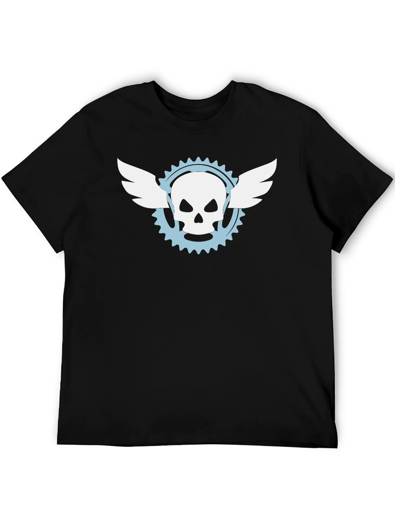 Skull Wings Graphic Tee - Mens Black Cotton T-Shirt