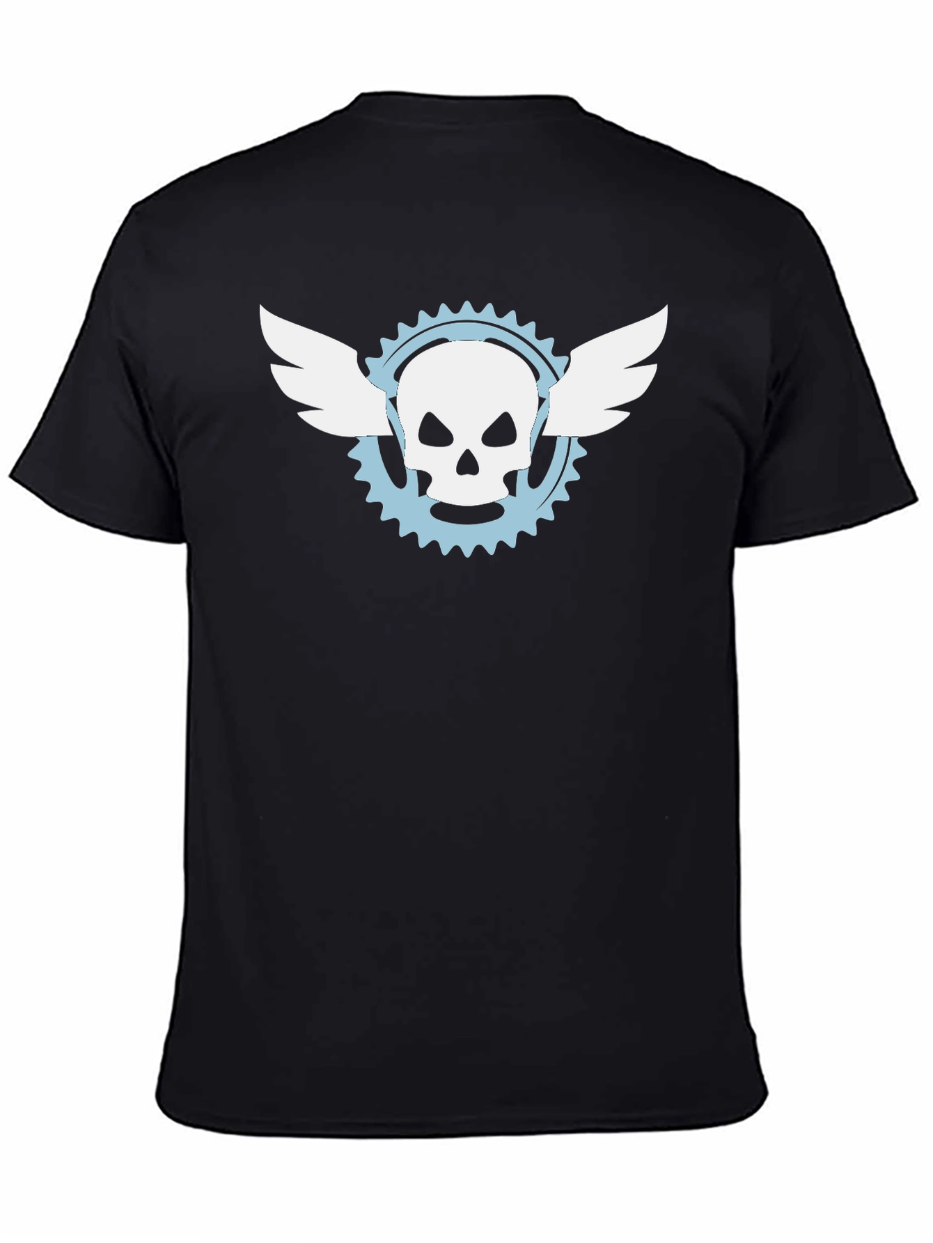 Skull Wings Graphic Tee - Mens Black Cotton T-Shirt