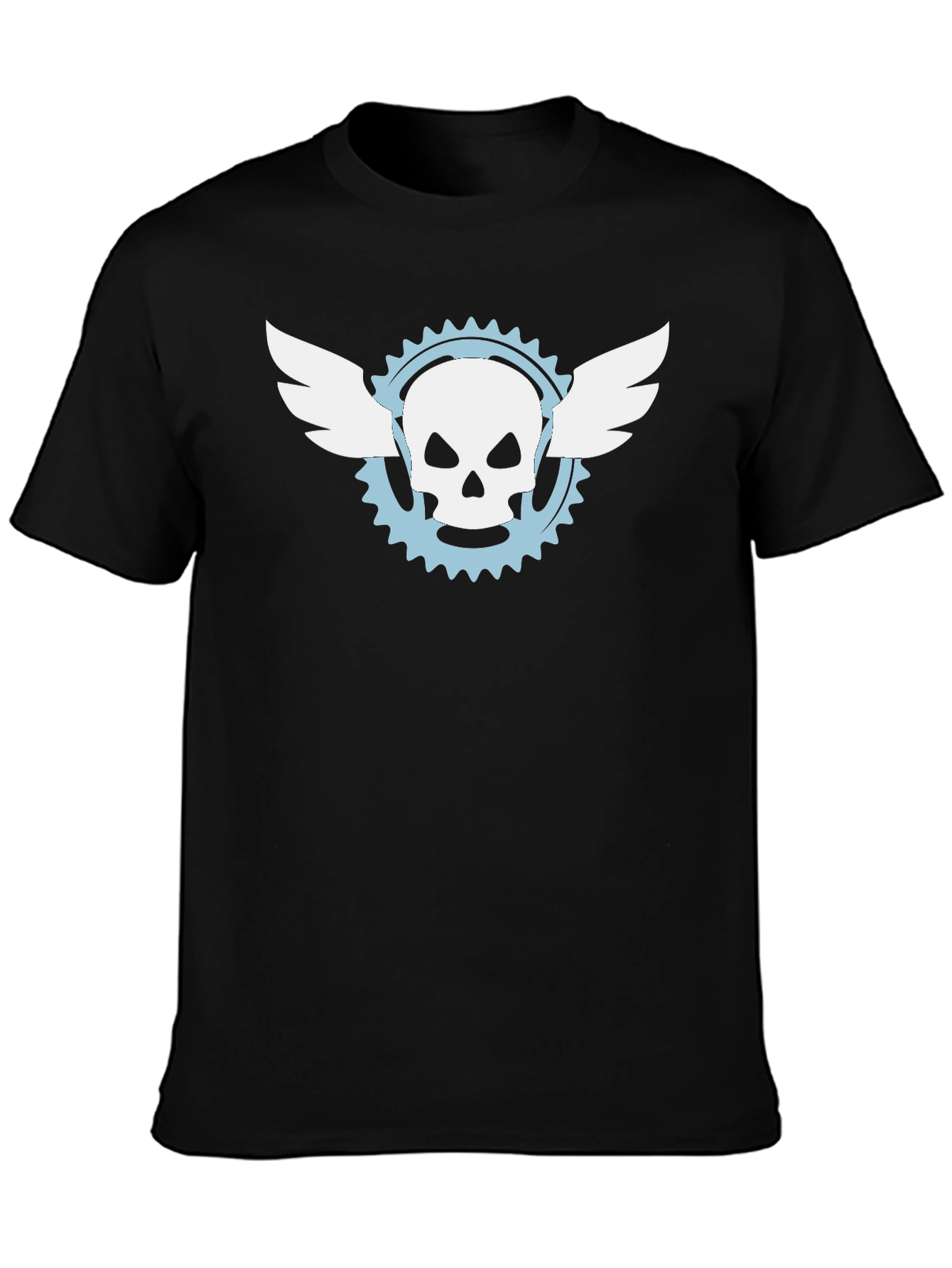 Skull Wings Graphic Tee - Mens Black Cotton T-Shirt