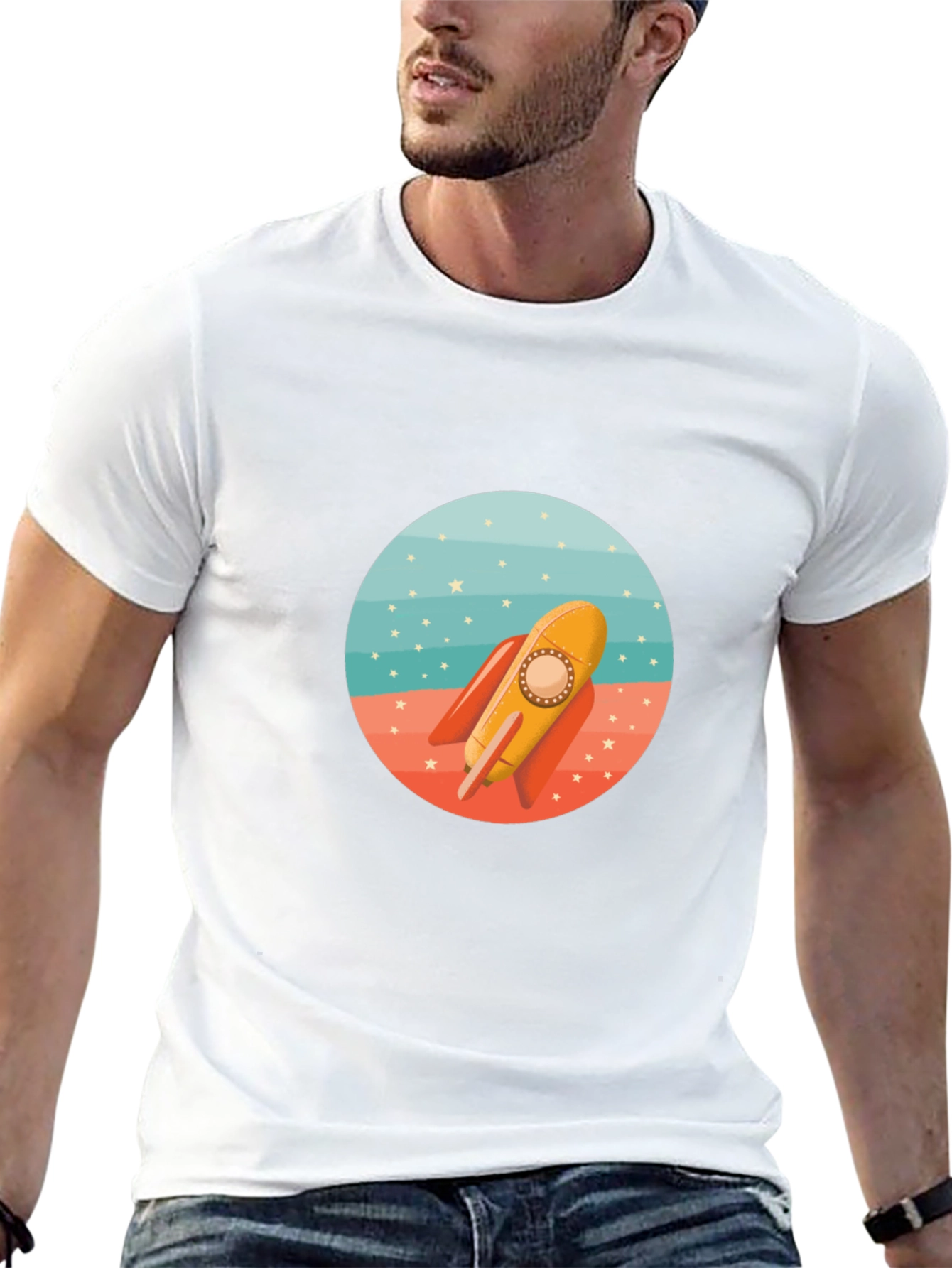 Rocket Graphic Tee - Retro Space Adventure