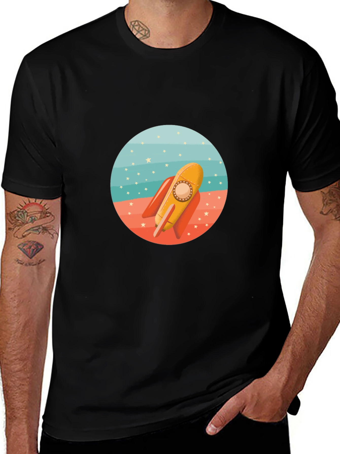 Rocket Graphic Tee - Retro Space Adventure