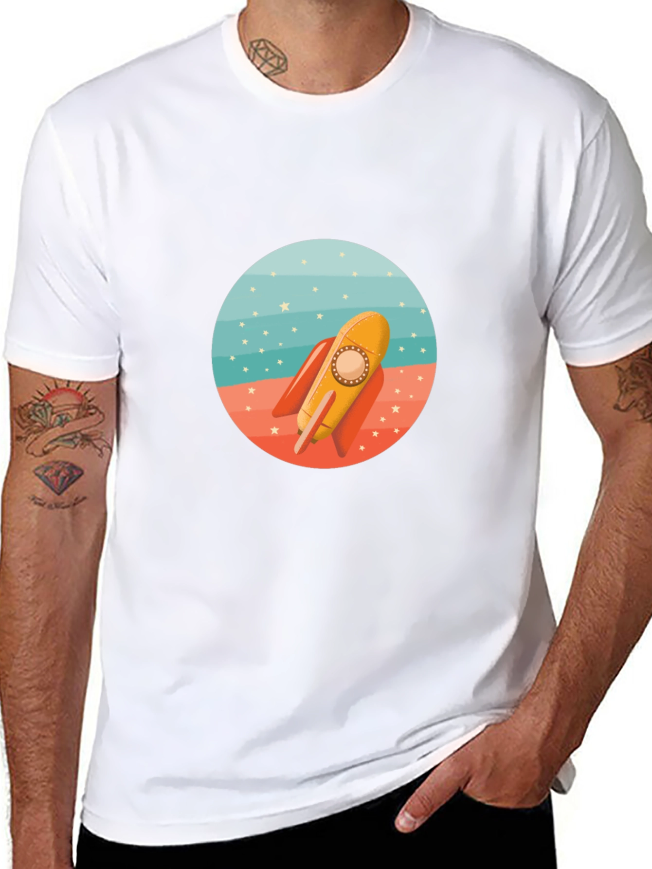 Rocket Graphic Tee - Retro Space Adventure