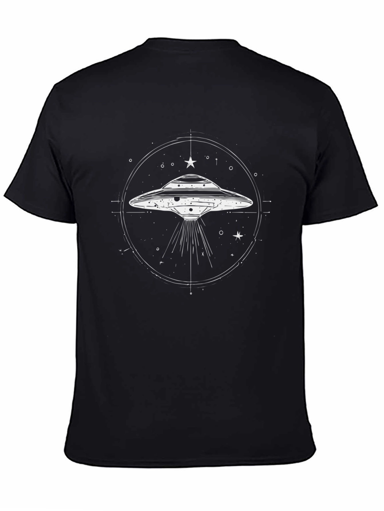 UFO Graphic Tee - Black Alien Abduction T-Shirt