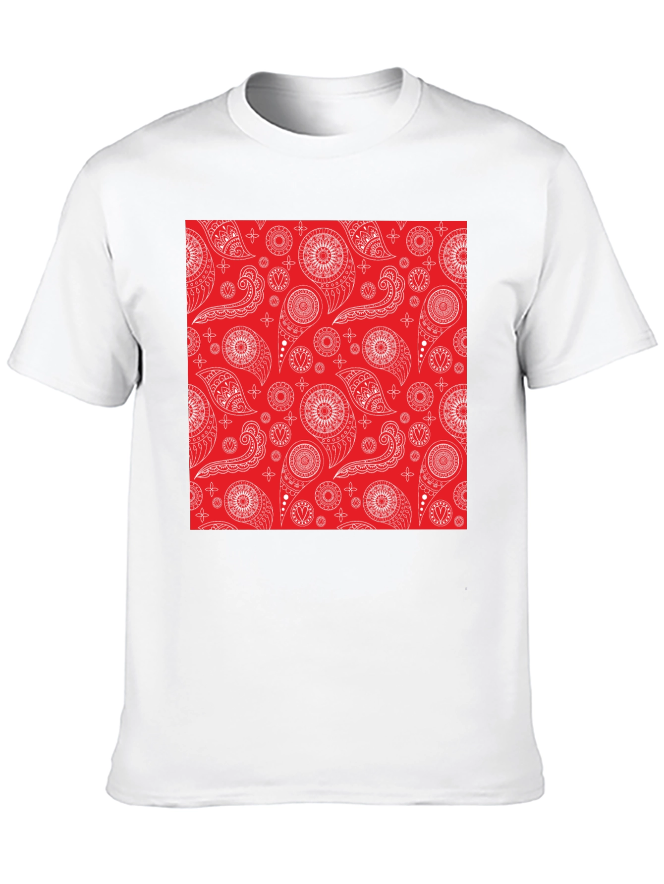 Red Bandana Pattern Tee - Classic Style