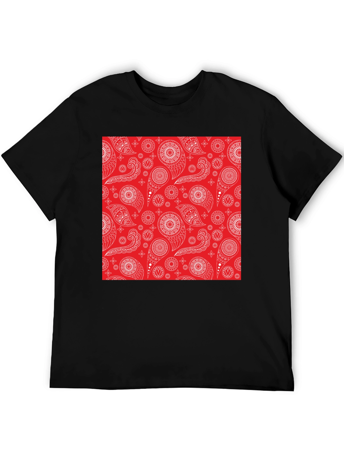 Red Bandana Pattern Tee - Classic Style
