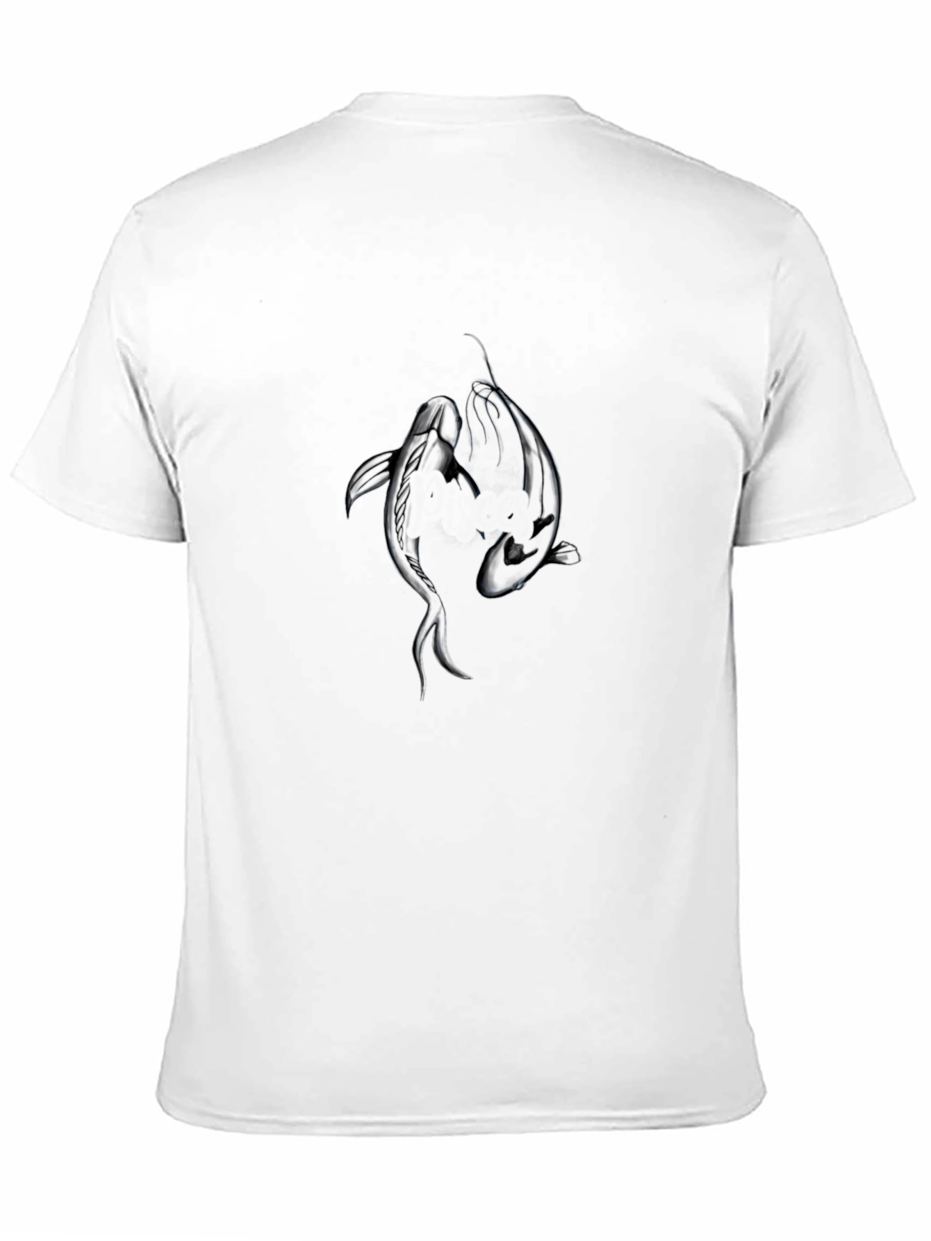 Yin Yang Koi Fish Graphic Black T-Shirt
