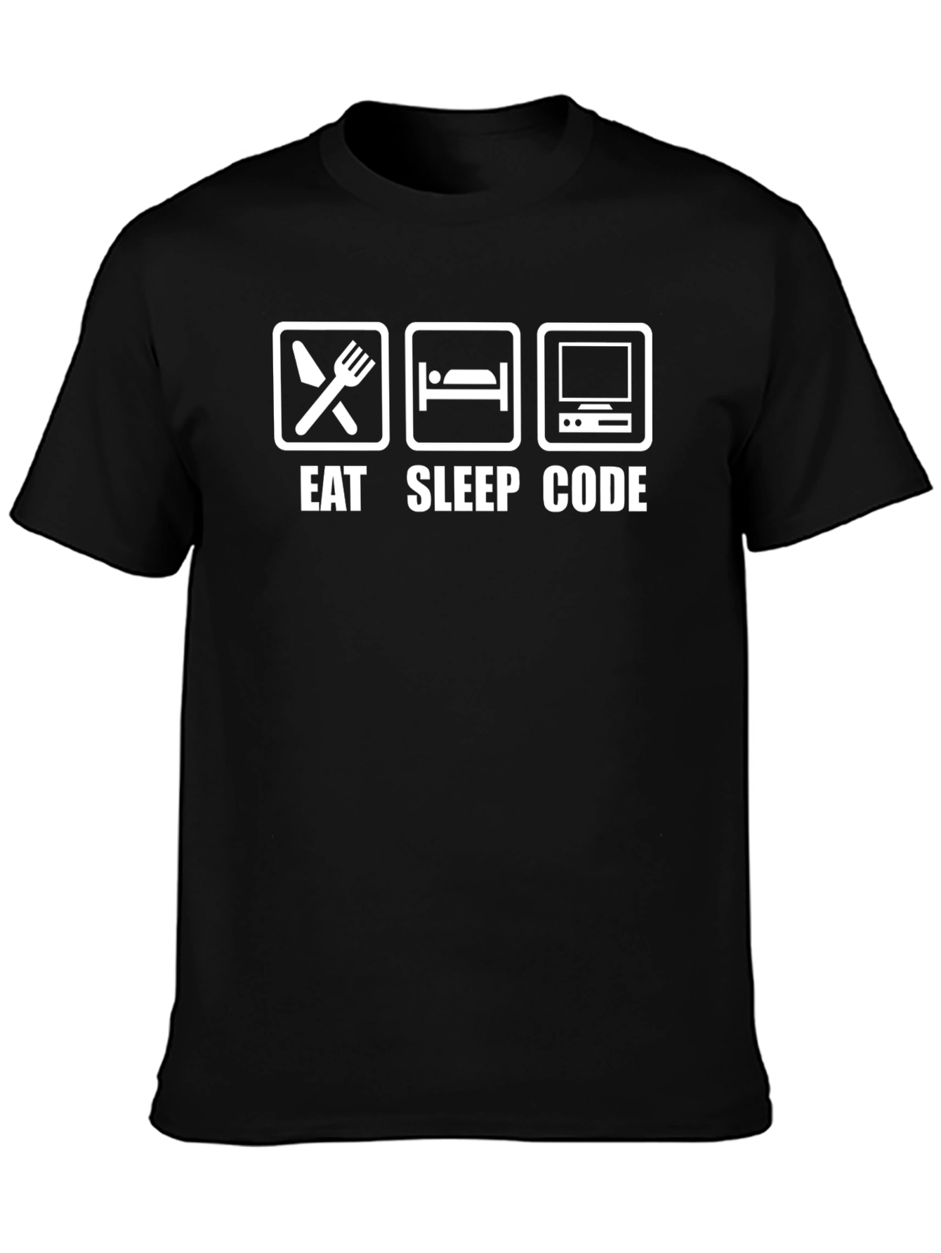 Eat Sleep Code Black T-Shirt - Programmer Gift