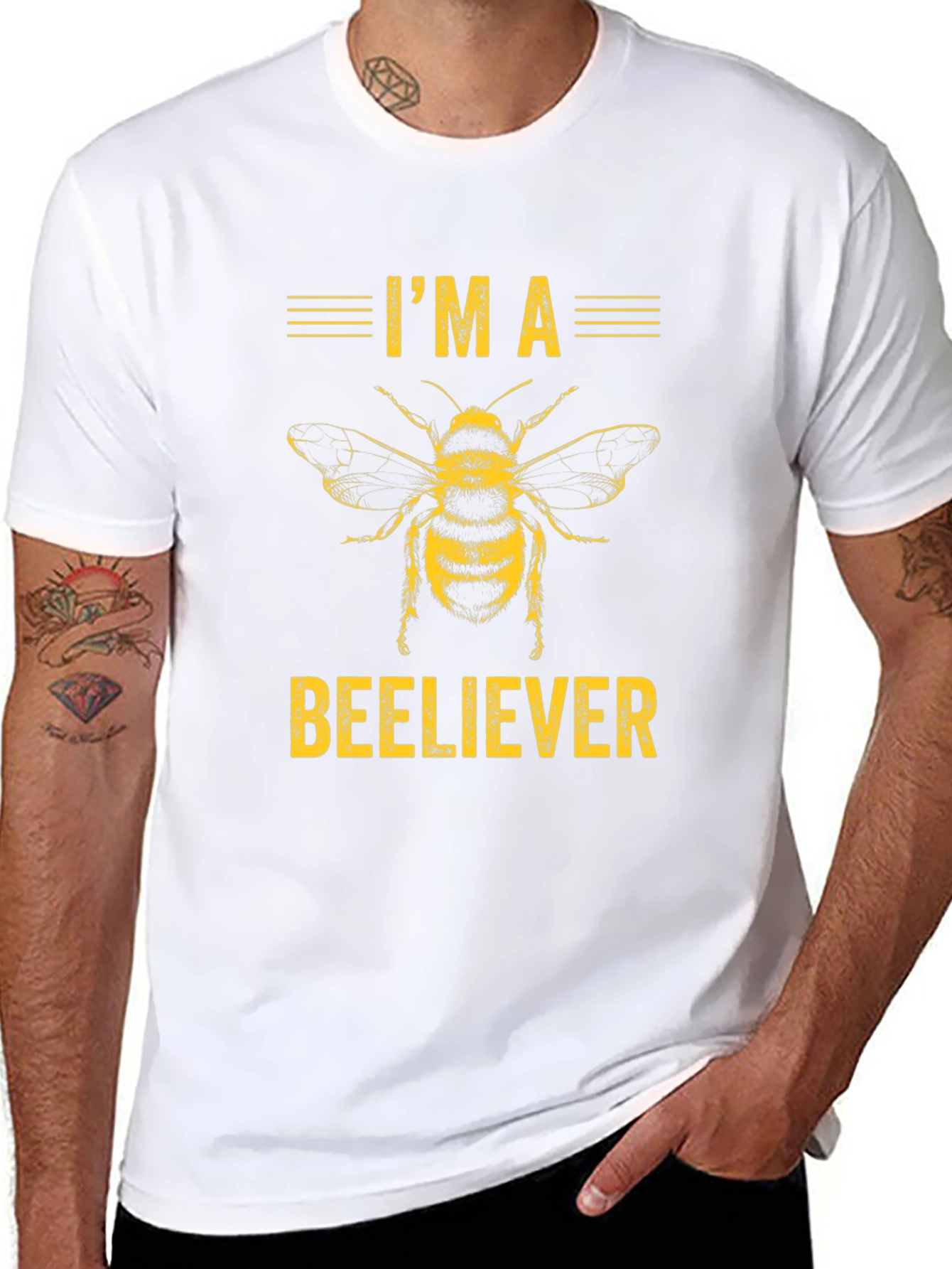 Im a Beeliever Graphic Tee - Black Cotton