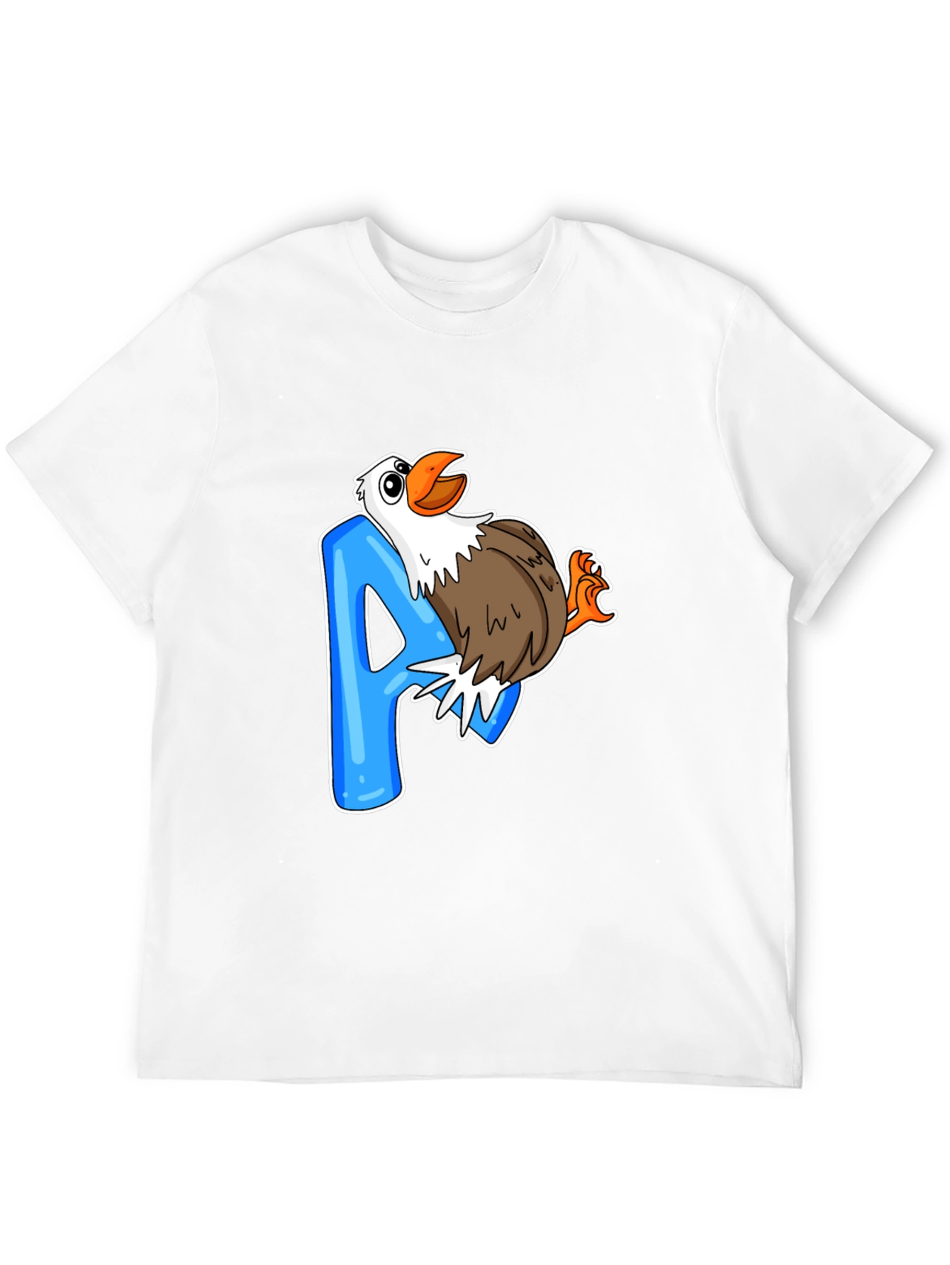 Eagle A Letter Print Black T-Shirt