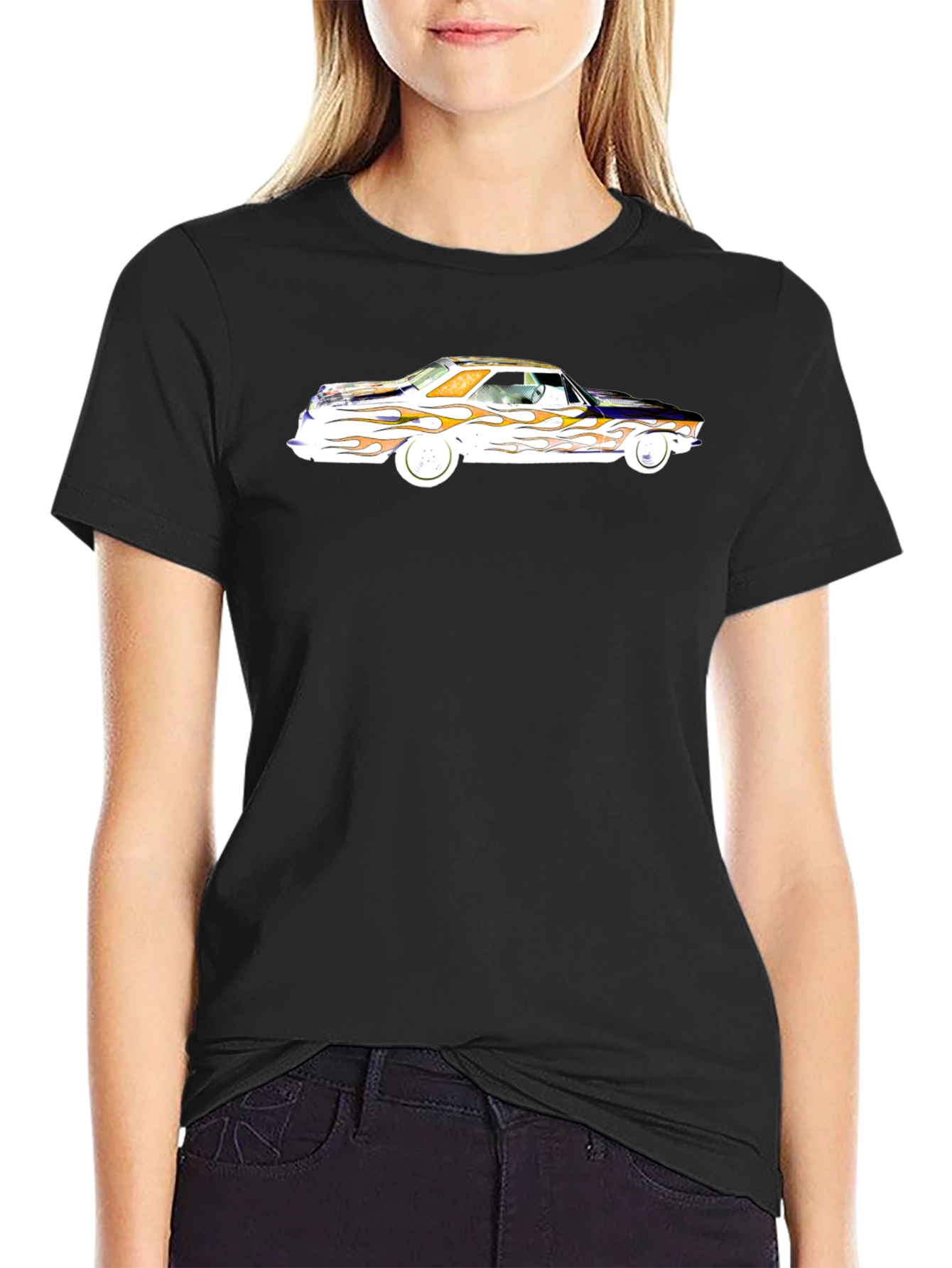 Classic Car Flames Graphic Tee - Cool Style