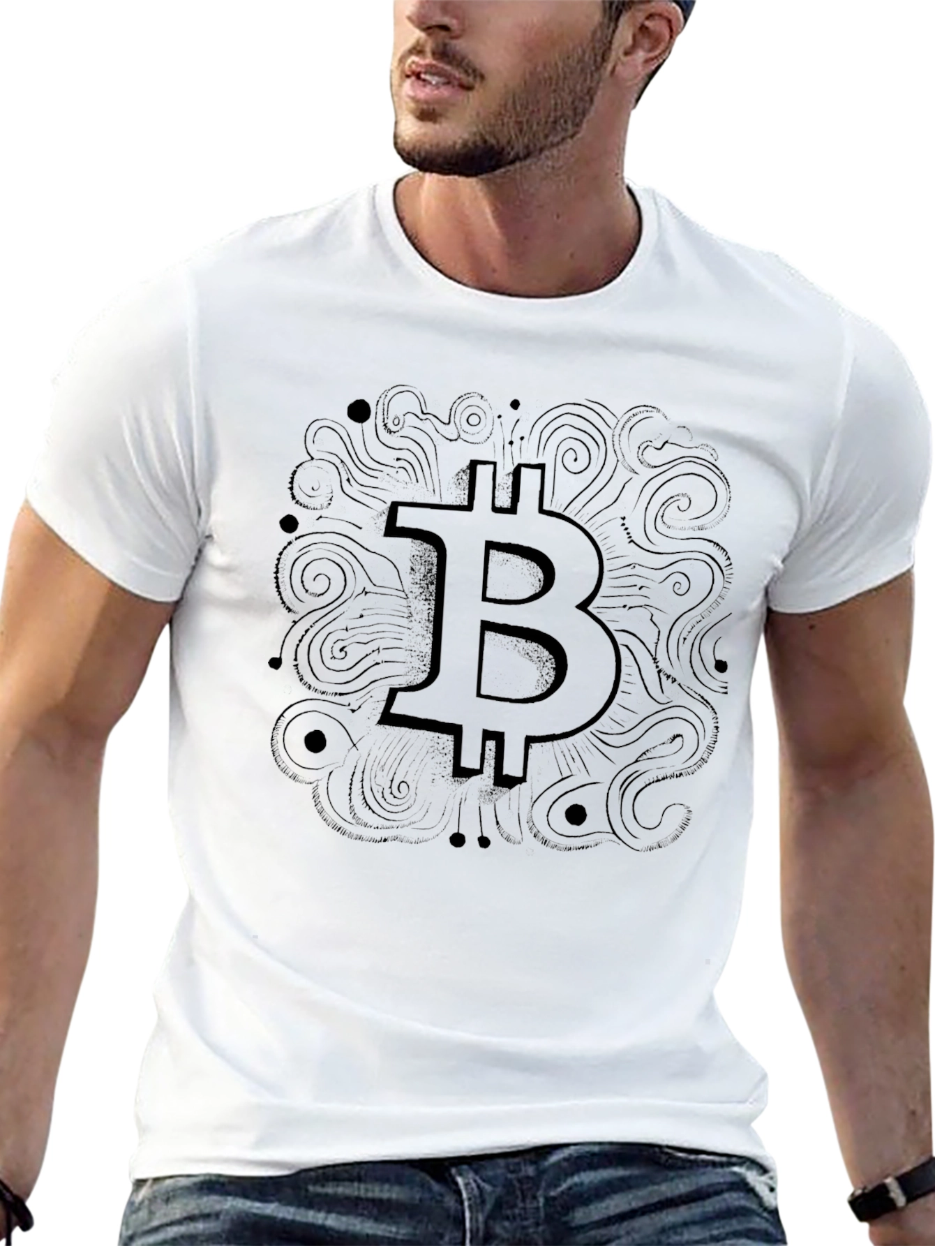Bitcoin Graphic Tee - Black Cotton Crypto Shirt