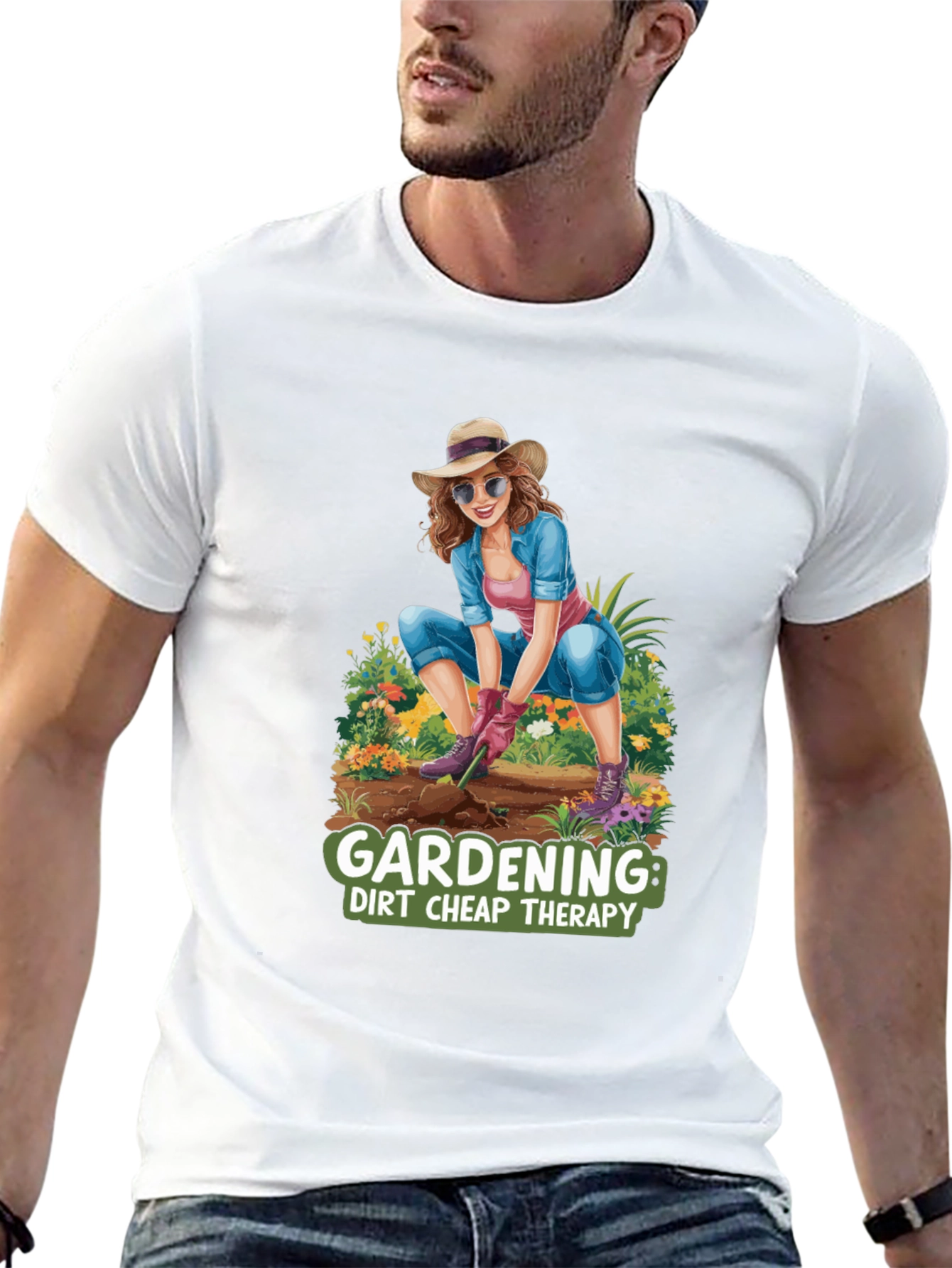 Gardening Therapy T-Shirt - Dirt Cheap Therapy