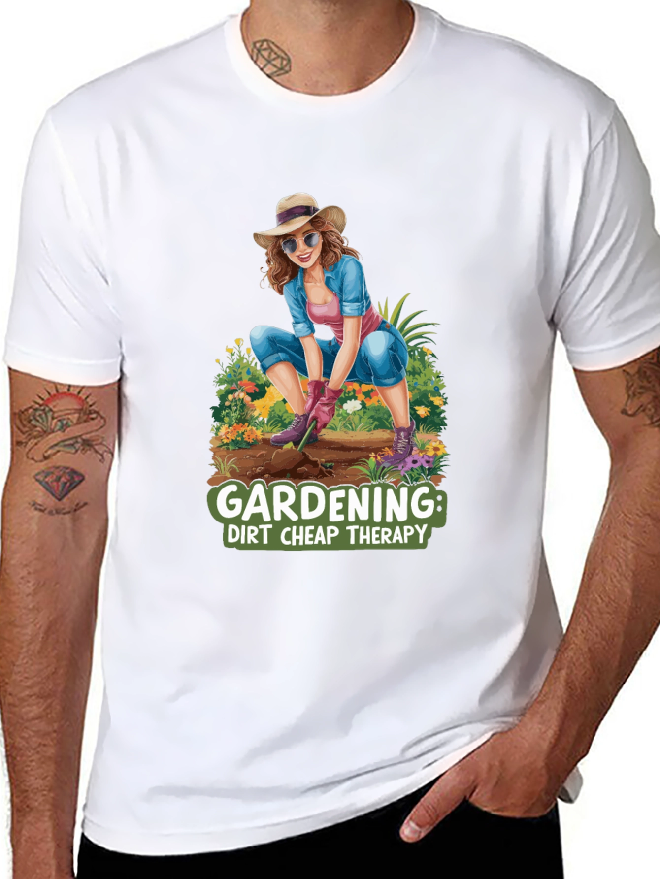 Gardening Therapy T-Shirt - Dirt Cheap Therapy