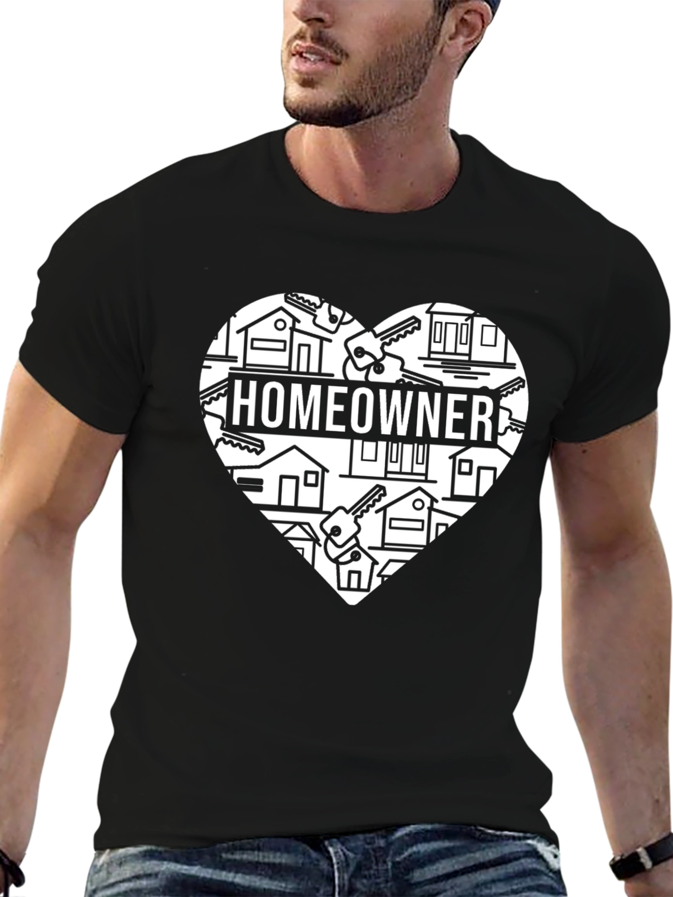 Homeowner Heart Graphic Tee - House Keys Design
