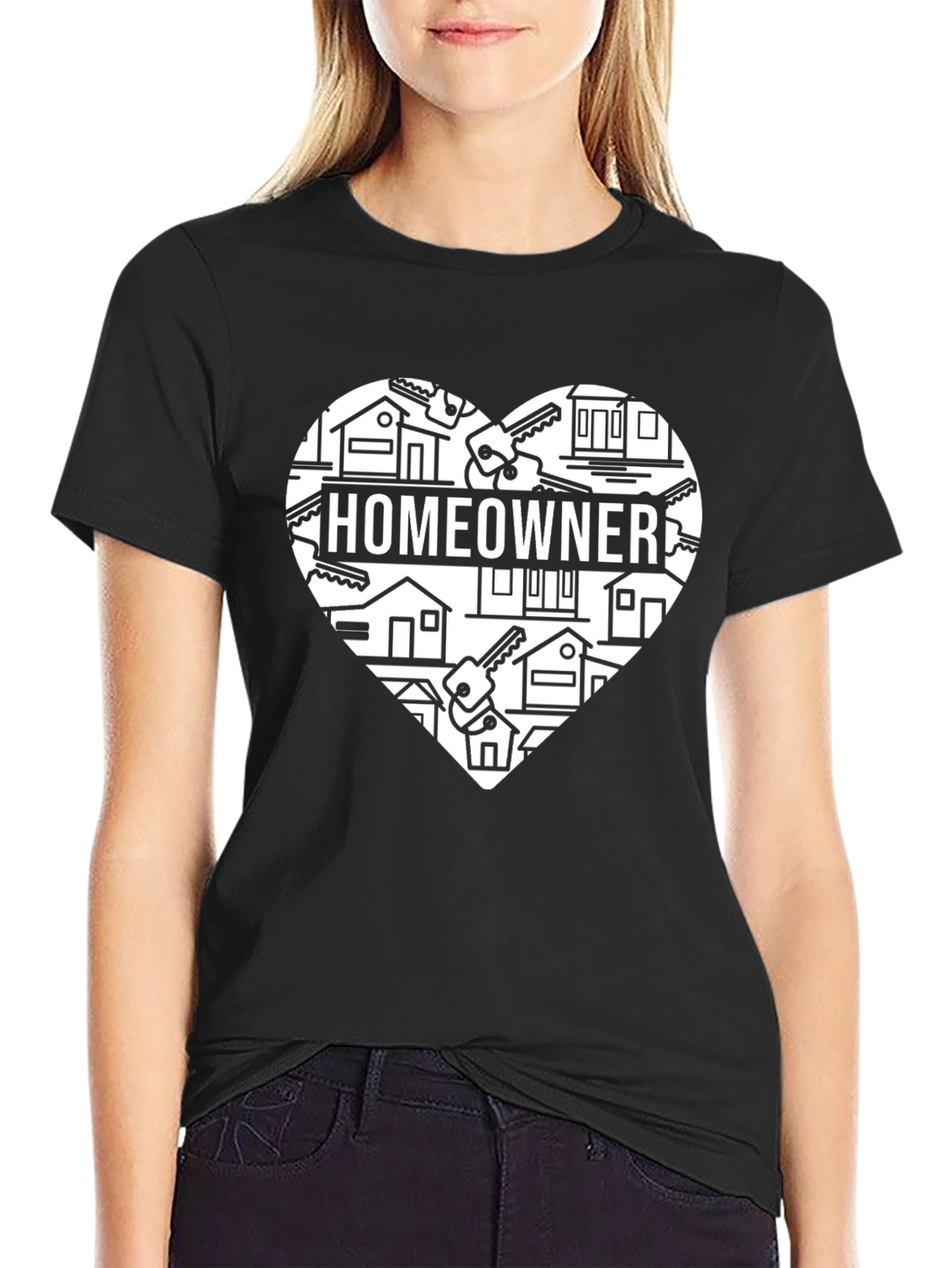 Homeowner Heart Graphic Tee - House Keys Design